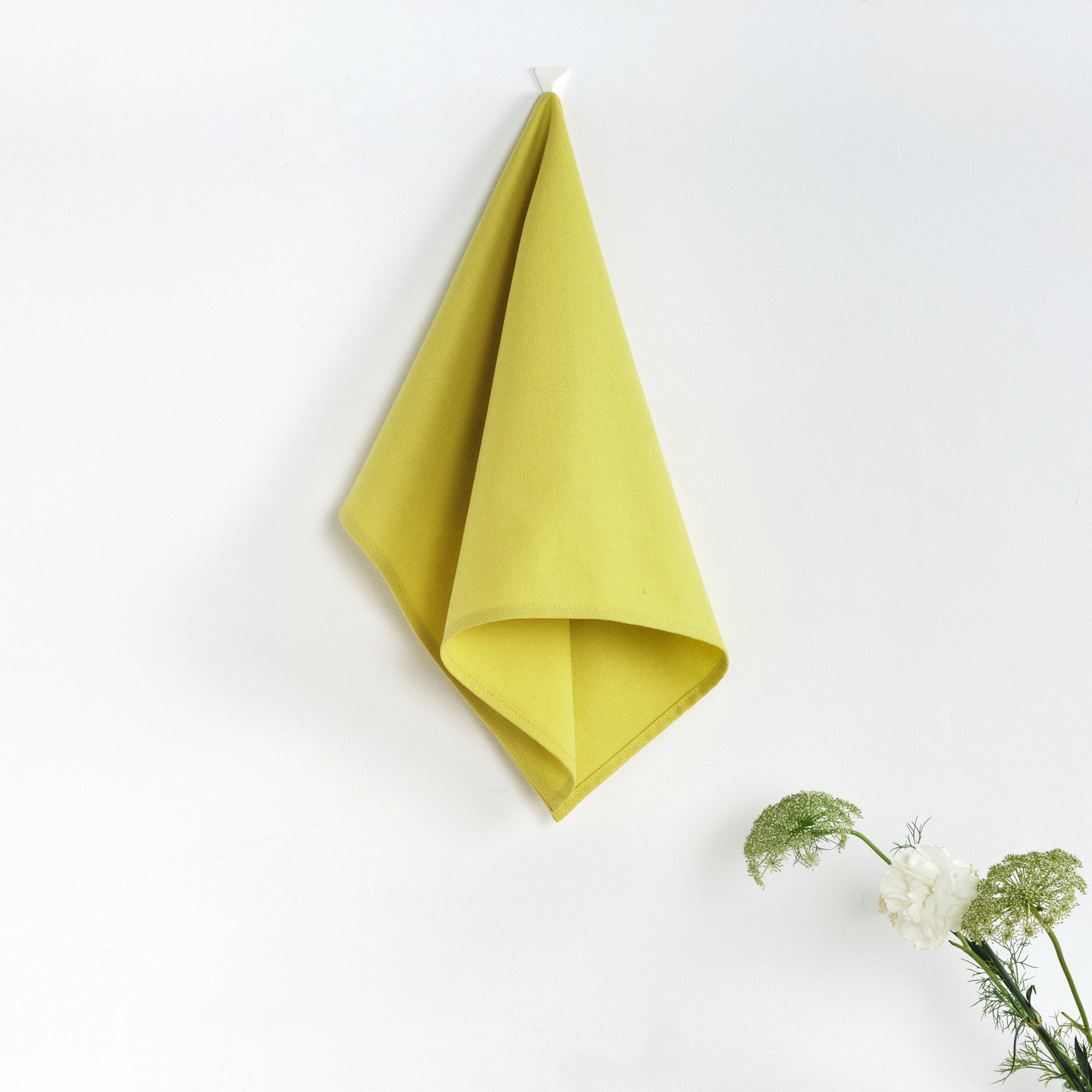 Pack of 2 plain kitchen cloths 100% linen Light Green