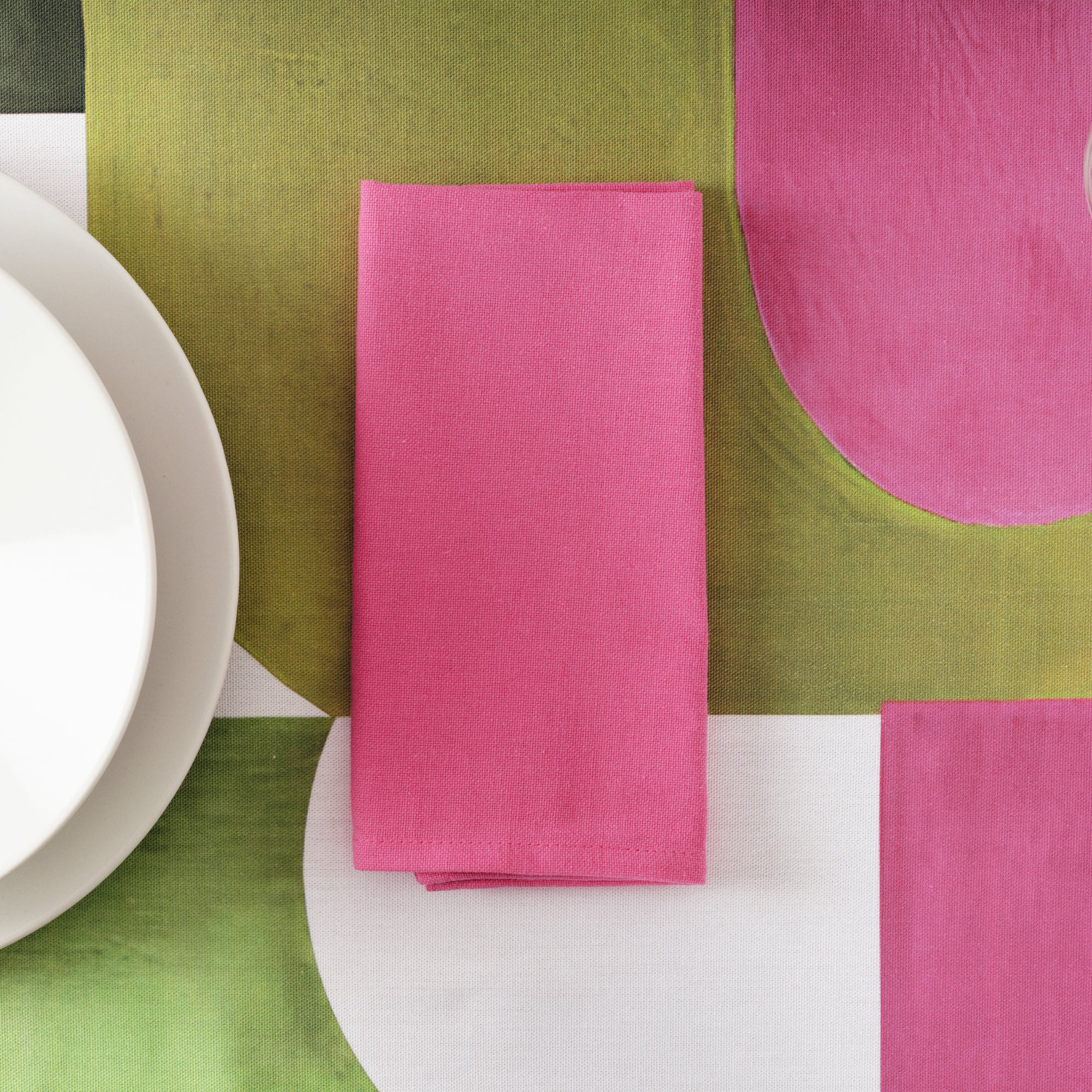 Pack of 2 plain napkins 100% Fuchsia linen
