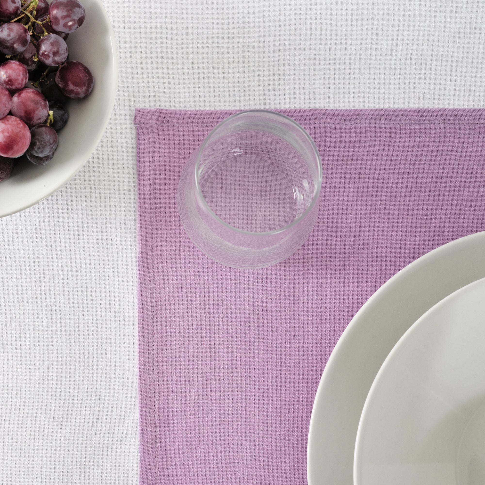 Paquet de 2 pièces. Set de table uni 100% lin Lilas