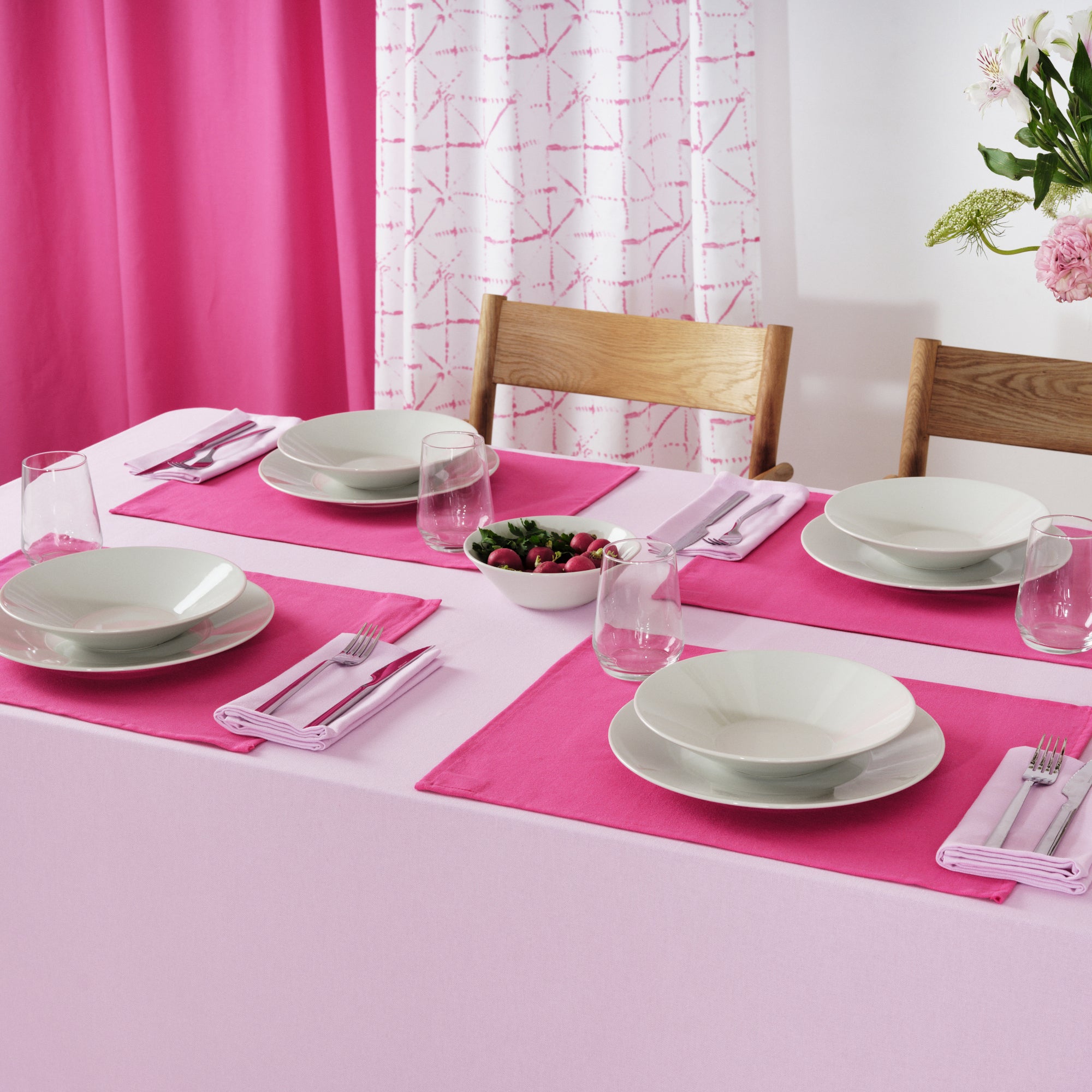 Pack 2 ud. servilletas liso Lino 100% Rosa Palo