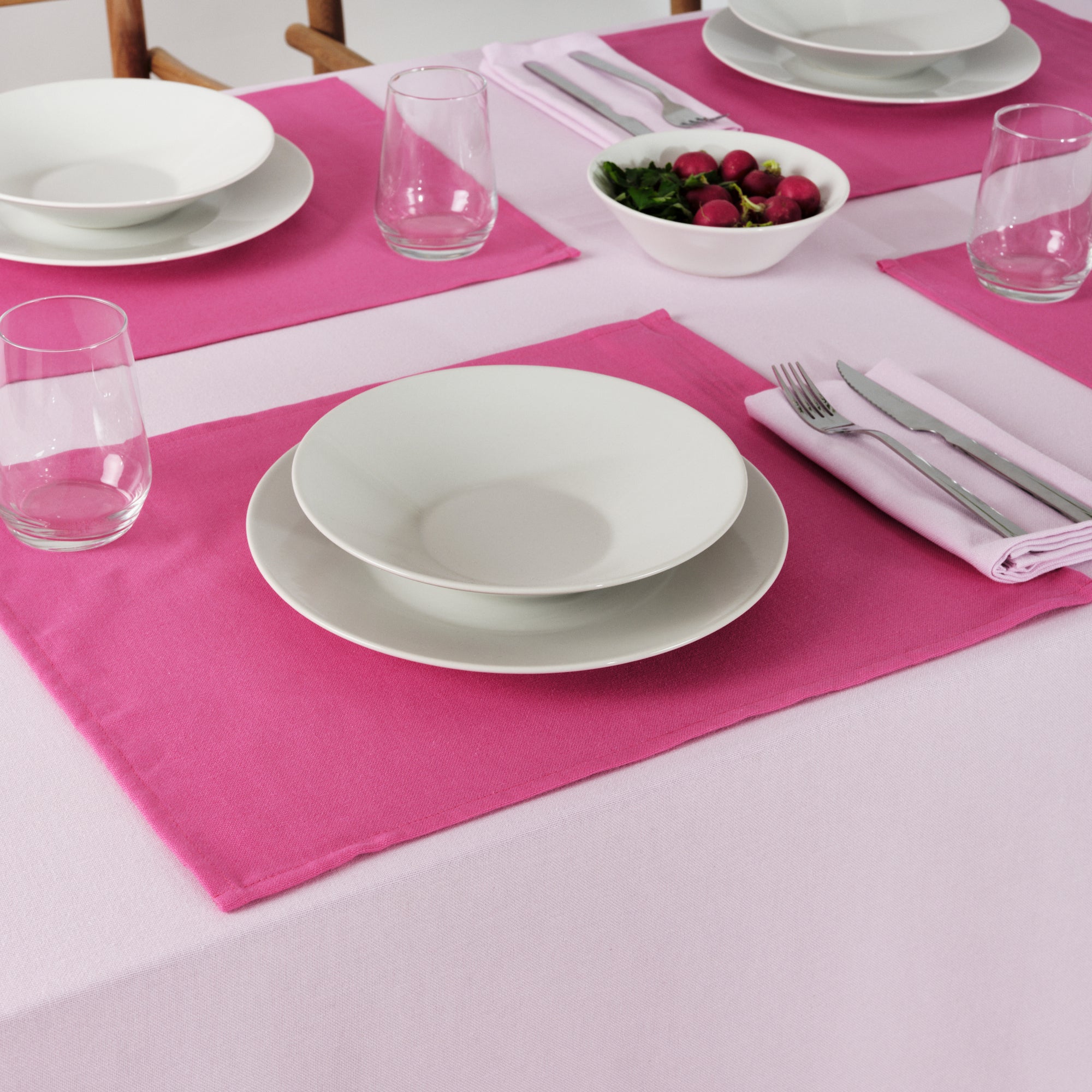 Pack 2 ud. servilletas liso Lino 100% Rosa Palo