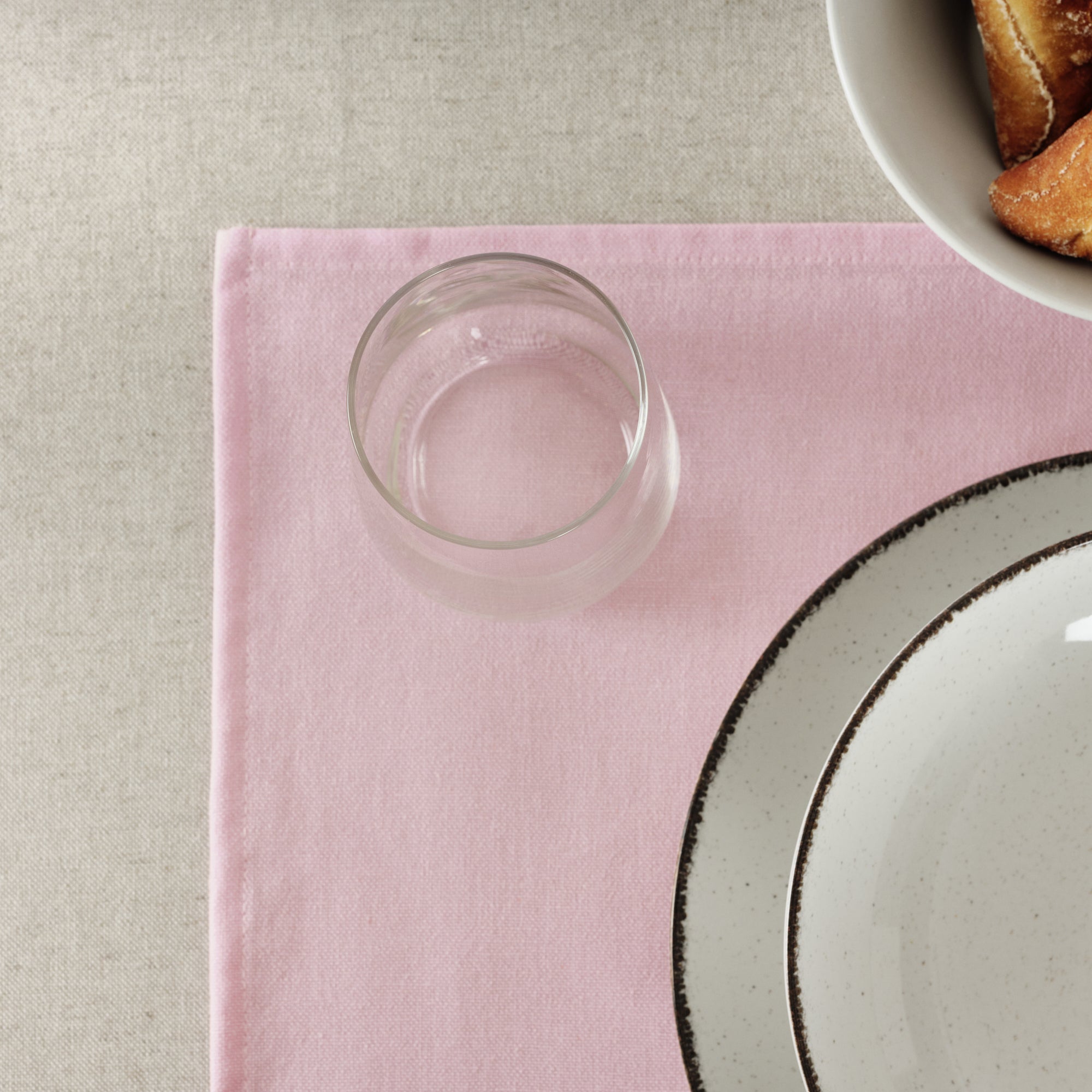 Paquet de 2 pièces. Set de table uni 100% lin Bois de rose