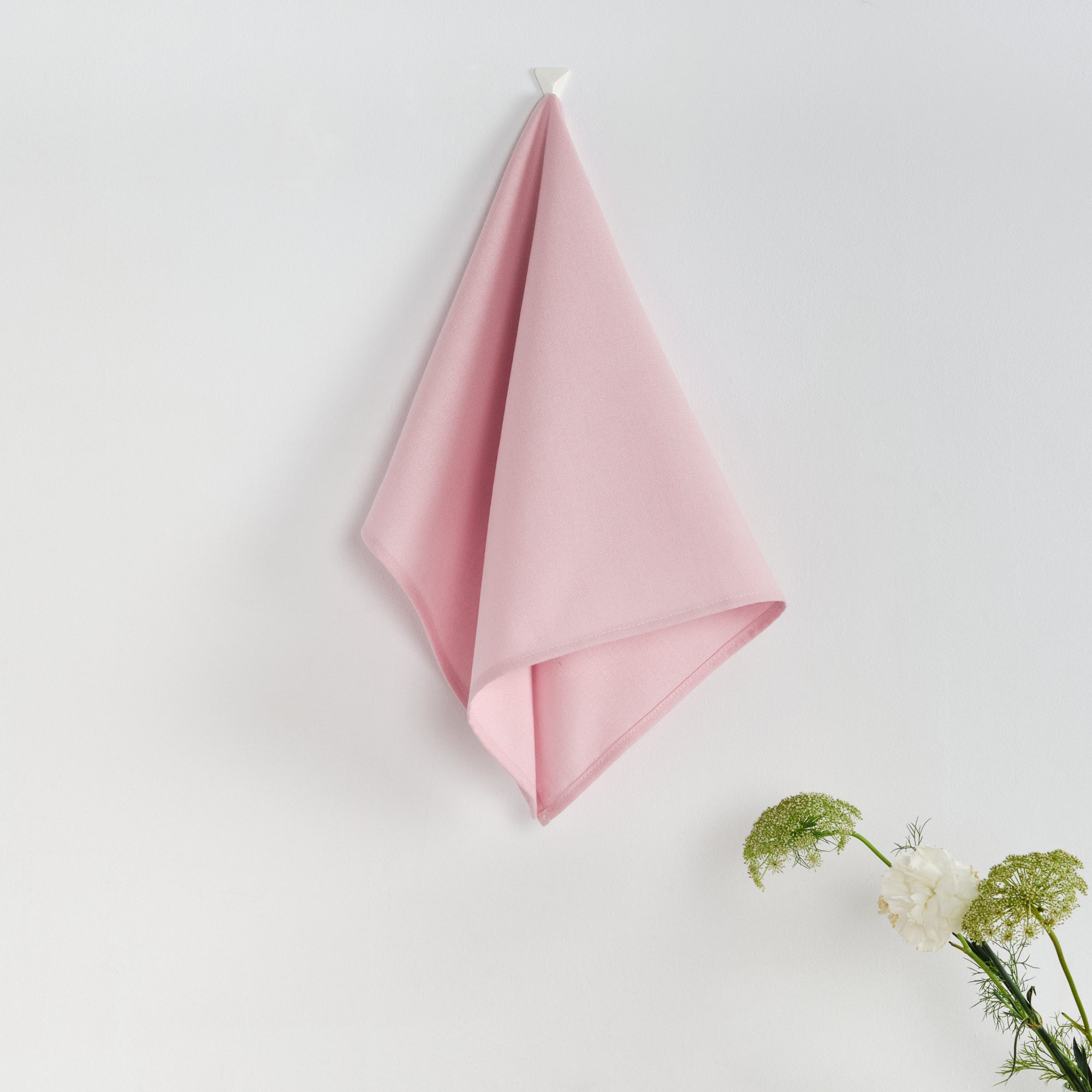 Pack of 2 plain kitchen cloths 100% linen, rosewood