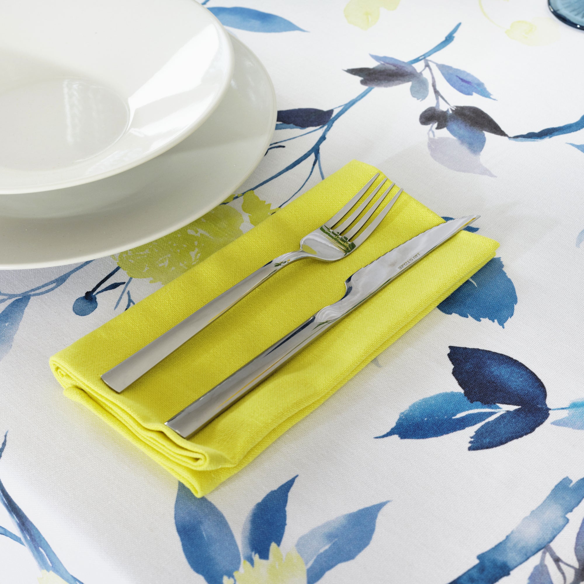 Pack of 2 plain napkins 100% linen yellow