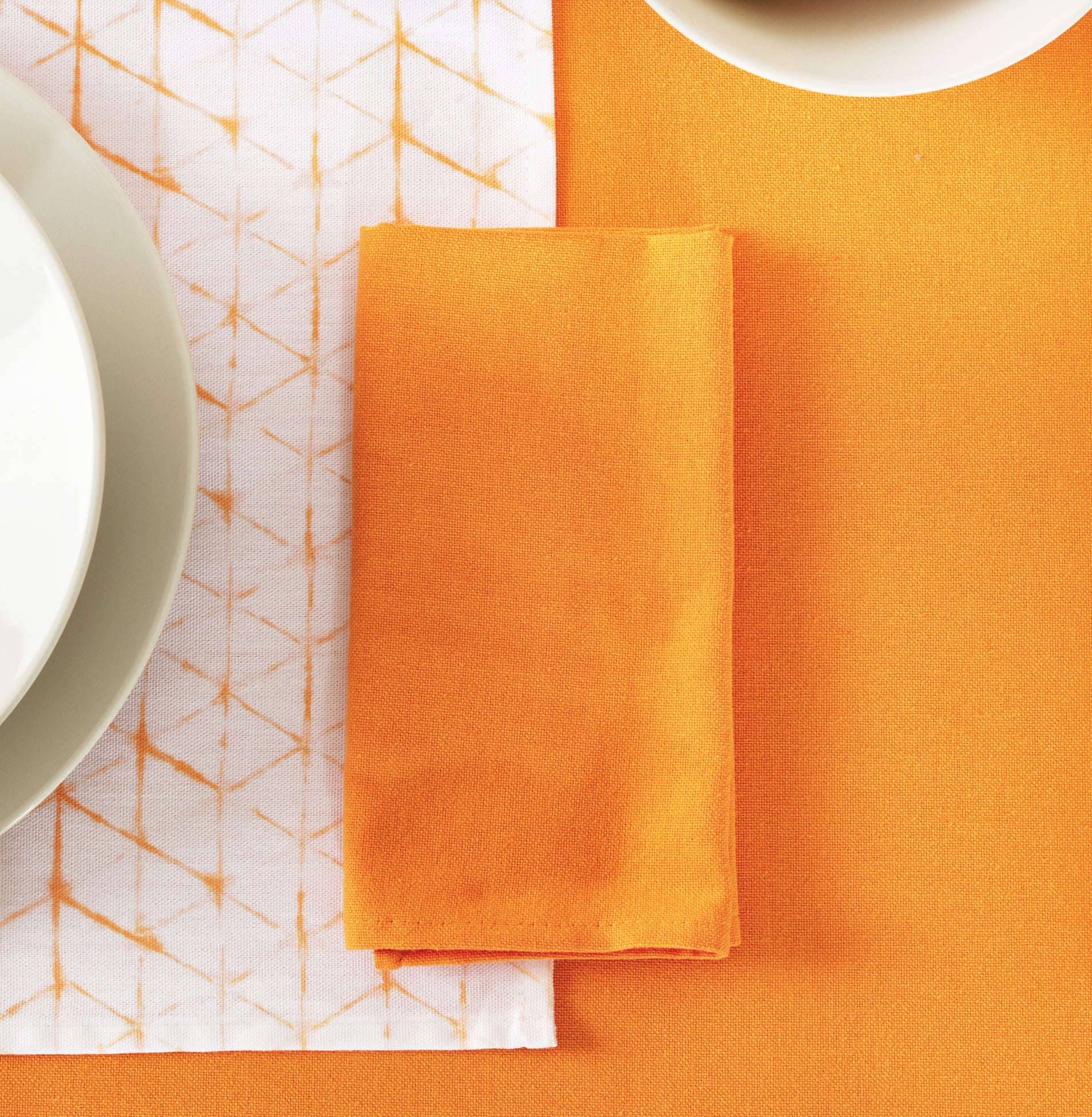 Pack 2 ud. servilletas liso Lino 100% Naranja Claro