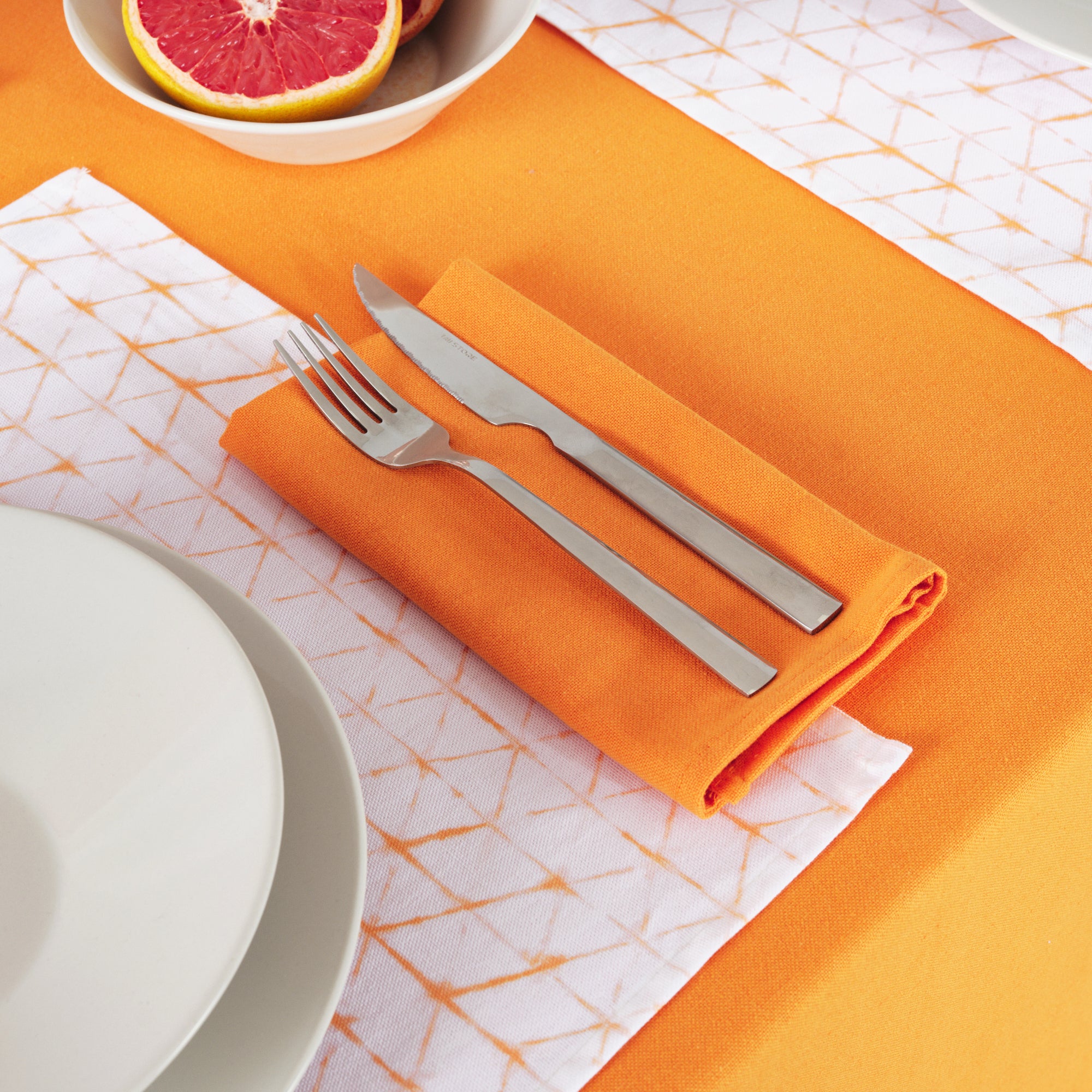 Pack 2 ud. servilletas liso Lino 100% Naranja Claro