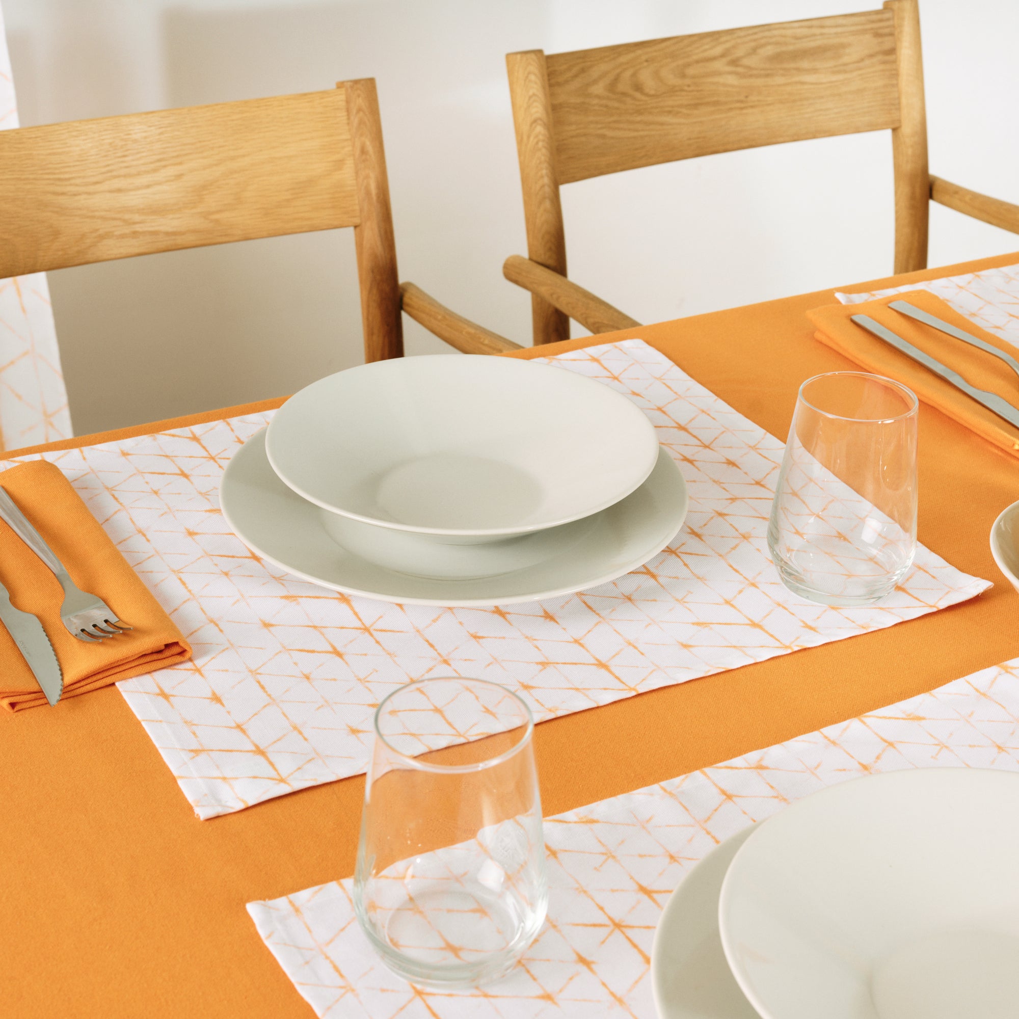 Pack 2 ud. servilletas liso Lino 100% Naranja Claro