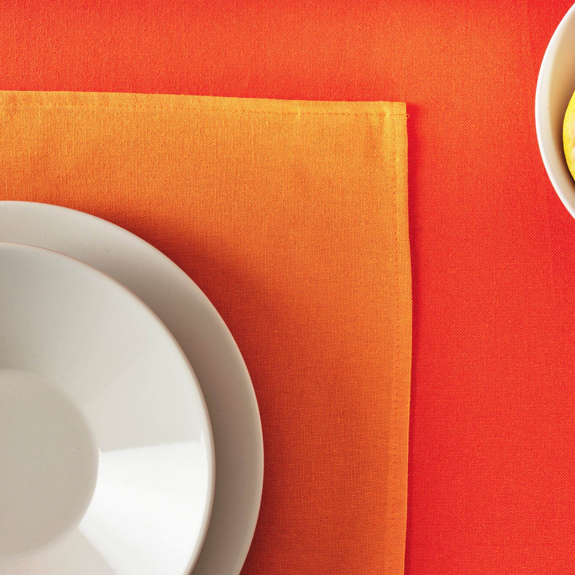 Paquet de 2 pièces. Set de table uni 100% lin Orange Clair