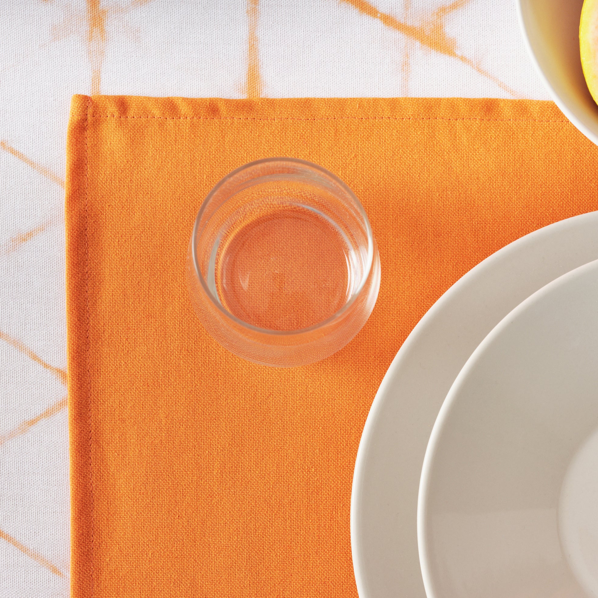 Paquet de 2 pièces. Set de table uni 100% lin Orange Clair