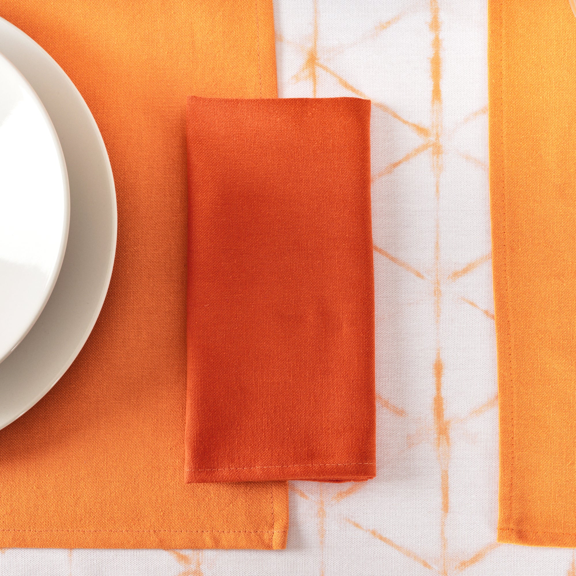 Pack of 2 plain napkins 100% linen Dark Orange