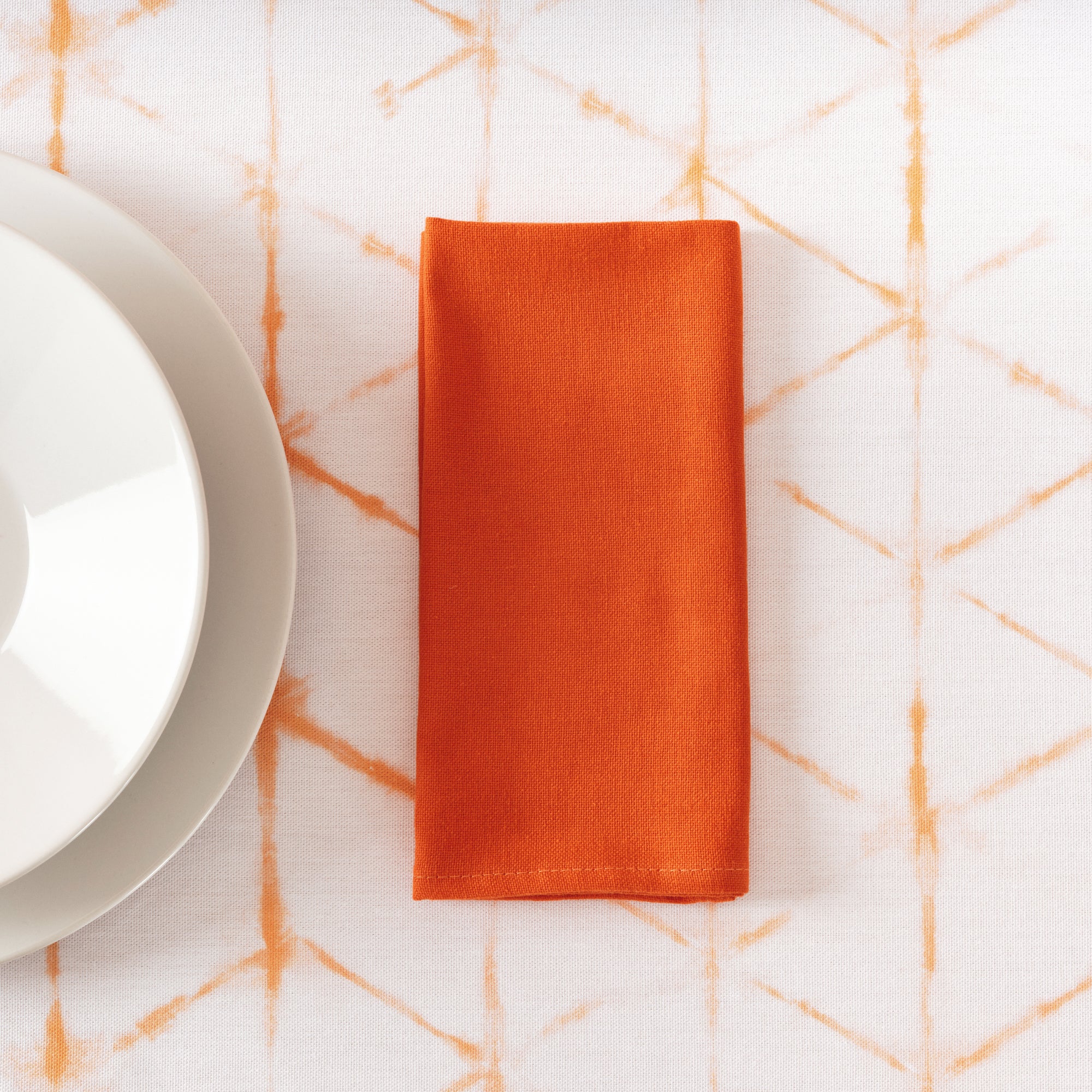 Pack of 2 plain napkins 100% linen Dark Orange
