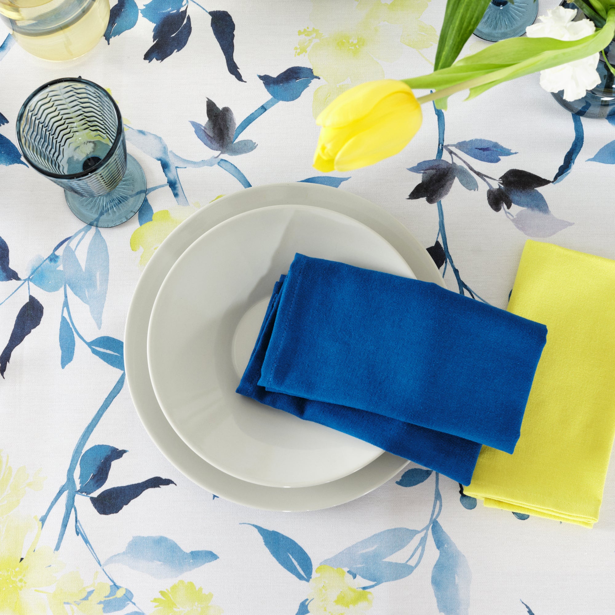 Pack of 2 plain napkins 100% Cobalt Blue Linen