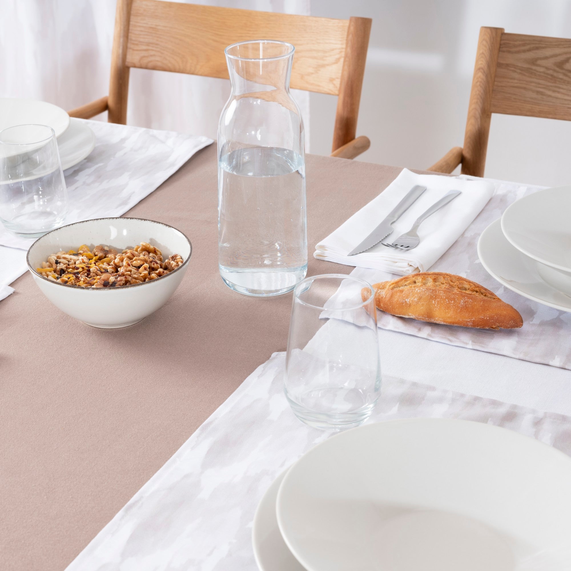 Pack of 2 plain napkins 100% linen Optical White