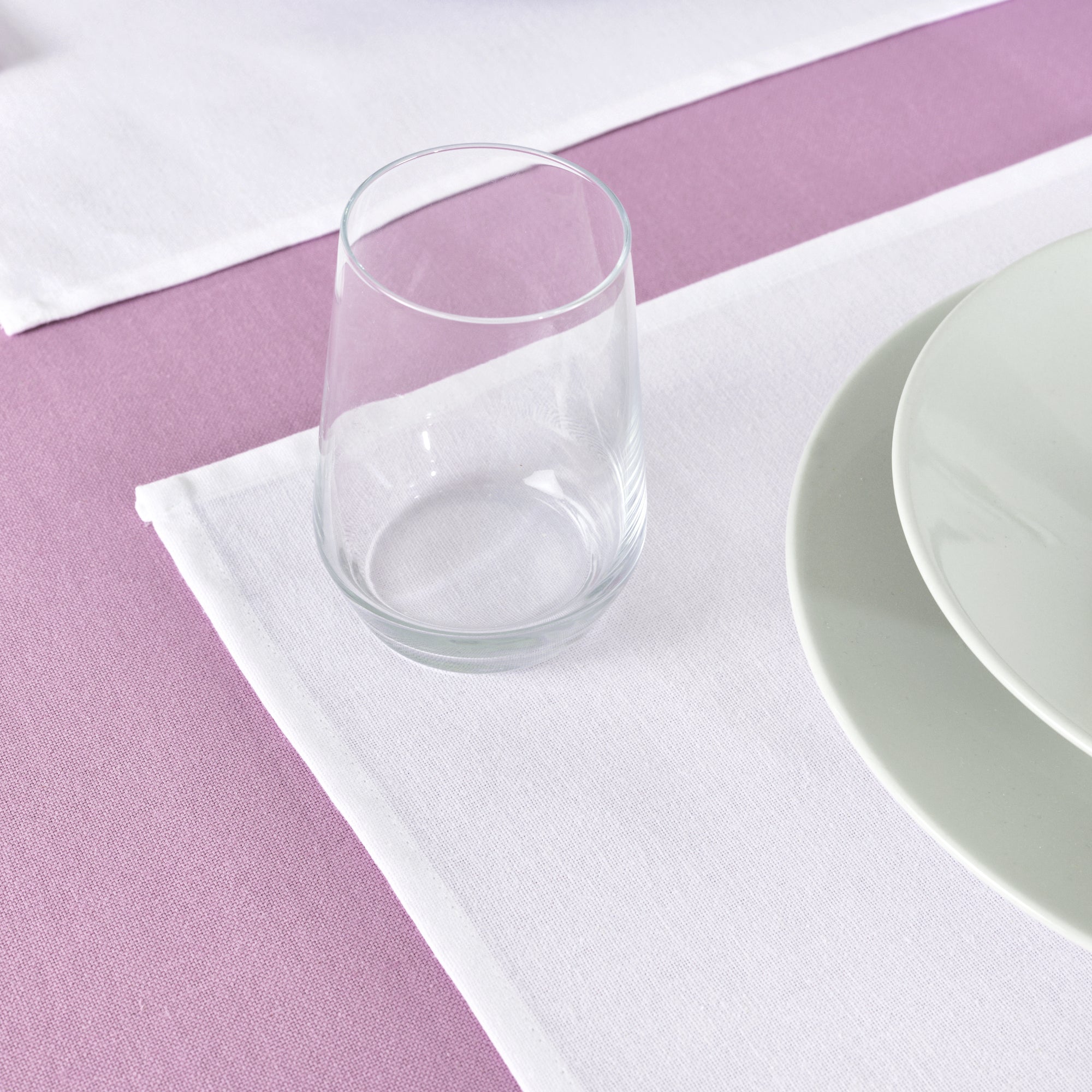 Paquet de 2 pièces. Set de table uni 100% lin Blanc Optique