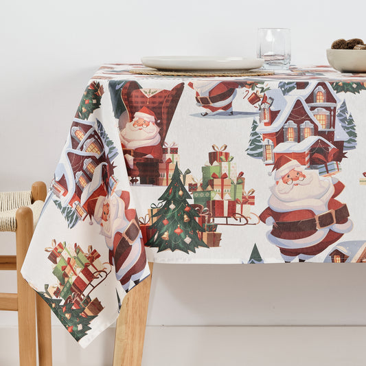 Santa Claus stain-resistant tablecloth