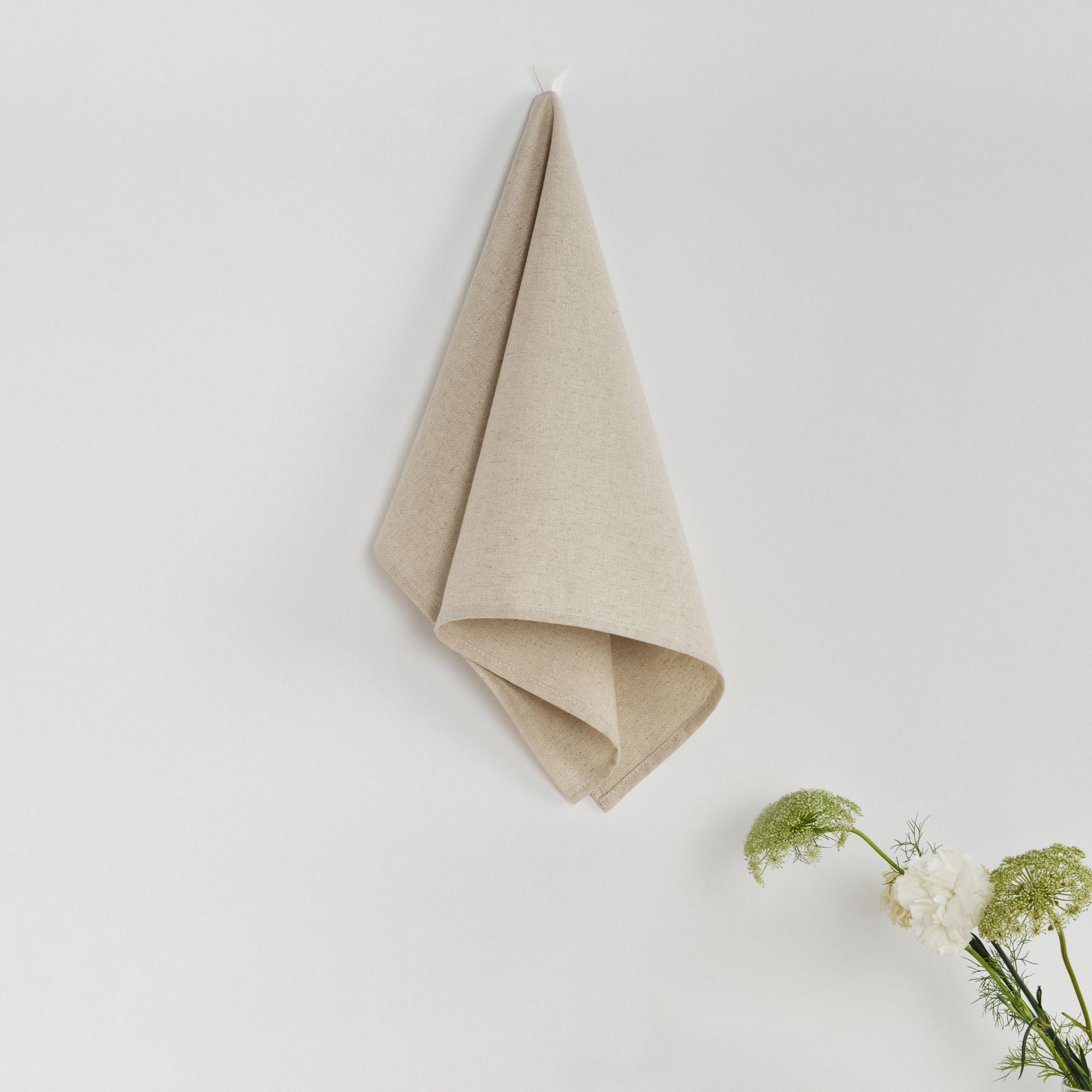 Pack of 2 plain kitchen cloths 100% natural linen