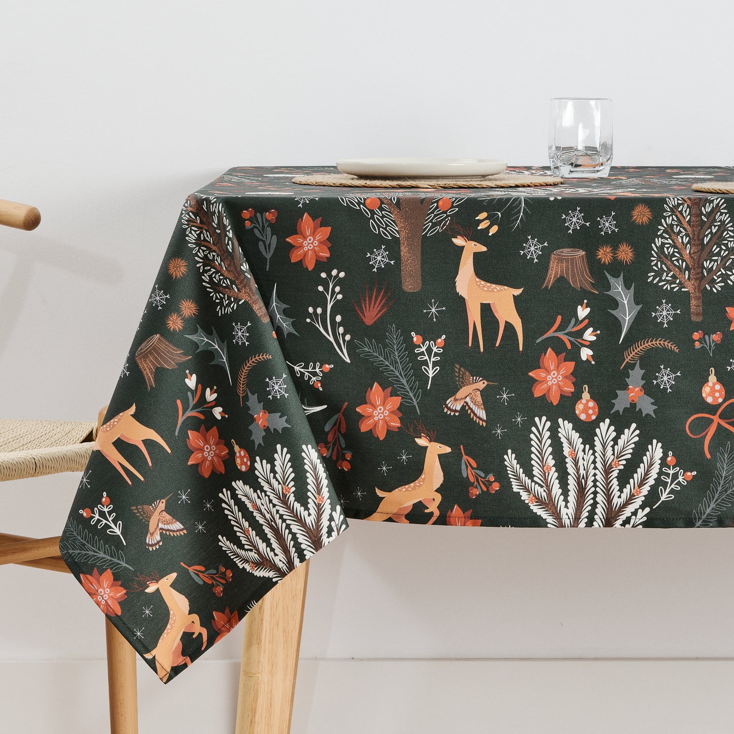 Merry Christmas stain-resistant tablecloth 47