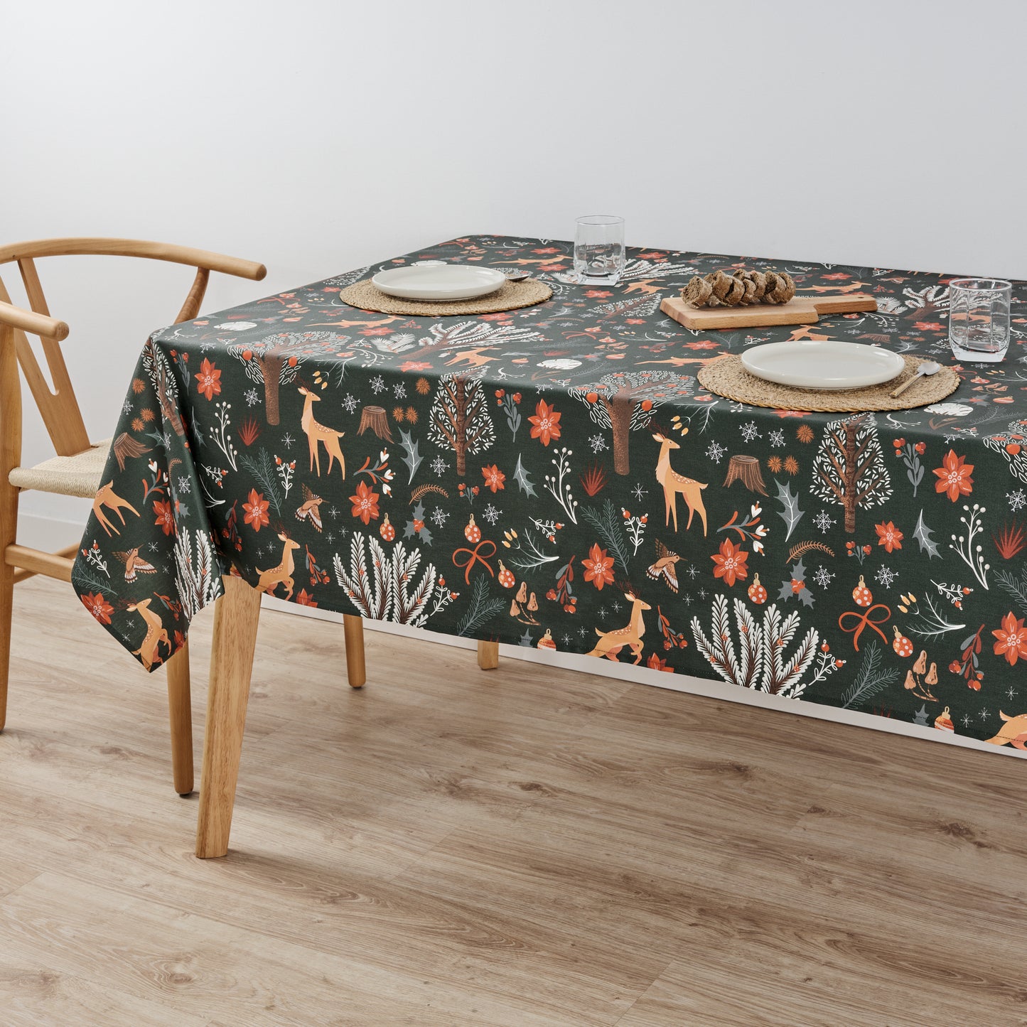 Merry Christmas stain-resistant tablecloth 47