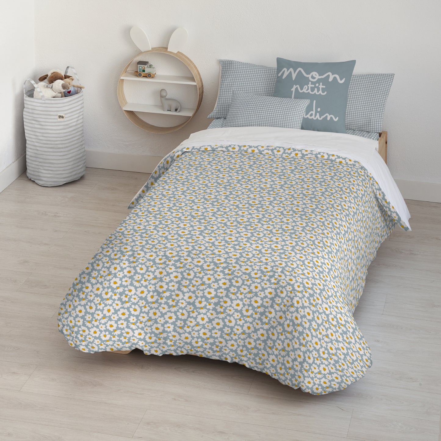 Housse de couette 100% coton Xalo Bleu Petit