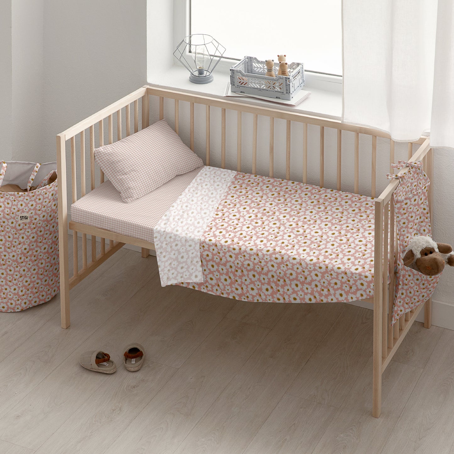 Haut de lit de bébé 100 % coton rose Xalo