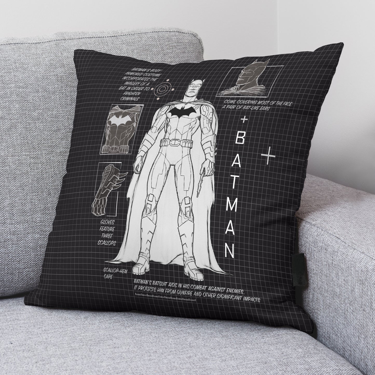 Housse de coussin 100% Coton 45x45 cm Batman Caractéristiques A