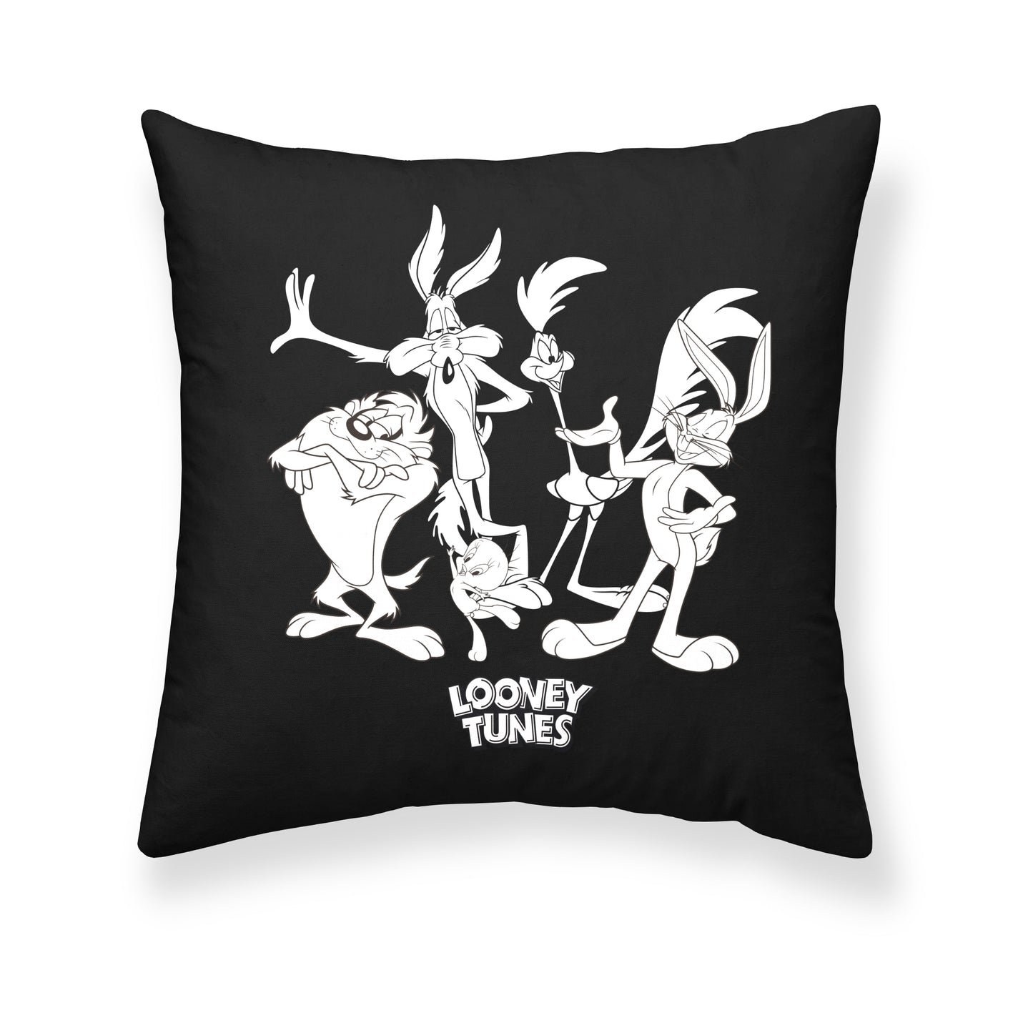 Cushion cover 100% Cotton 45x45 cm Looney B&amp;w A