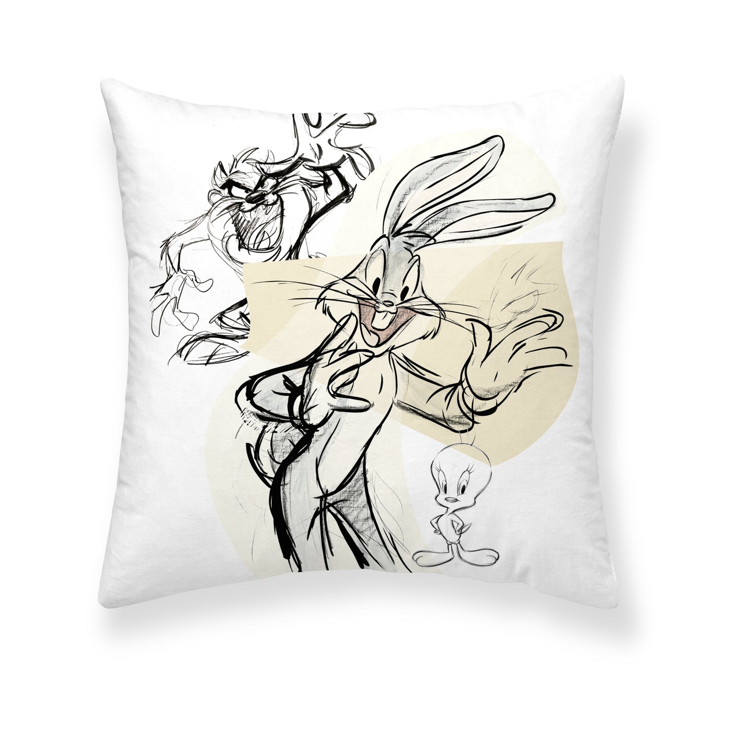 Housse de coussin 100% Coton 45x45 cm Looney Sketch A