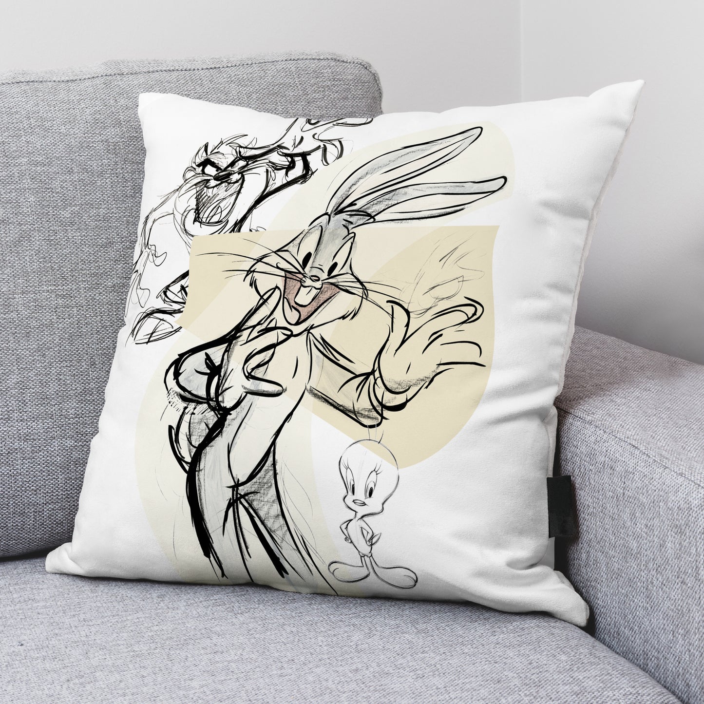 Cushion cover 100% Cotton 45x45 cm Looney Sketch A