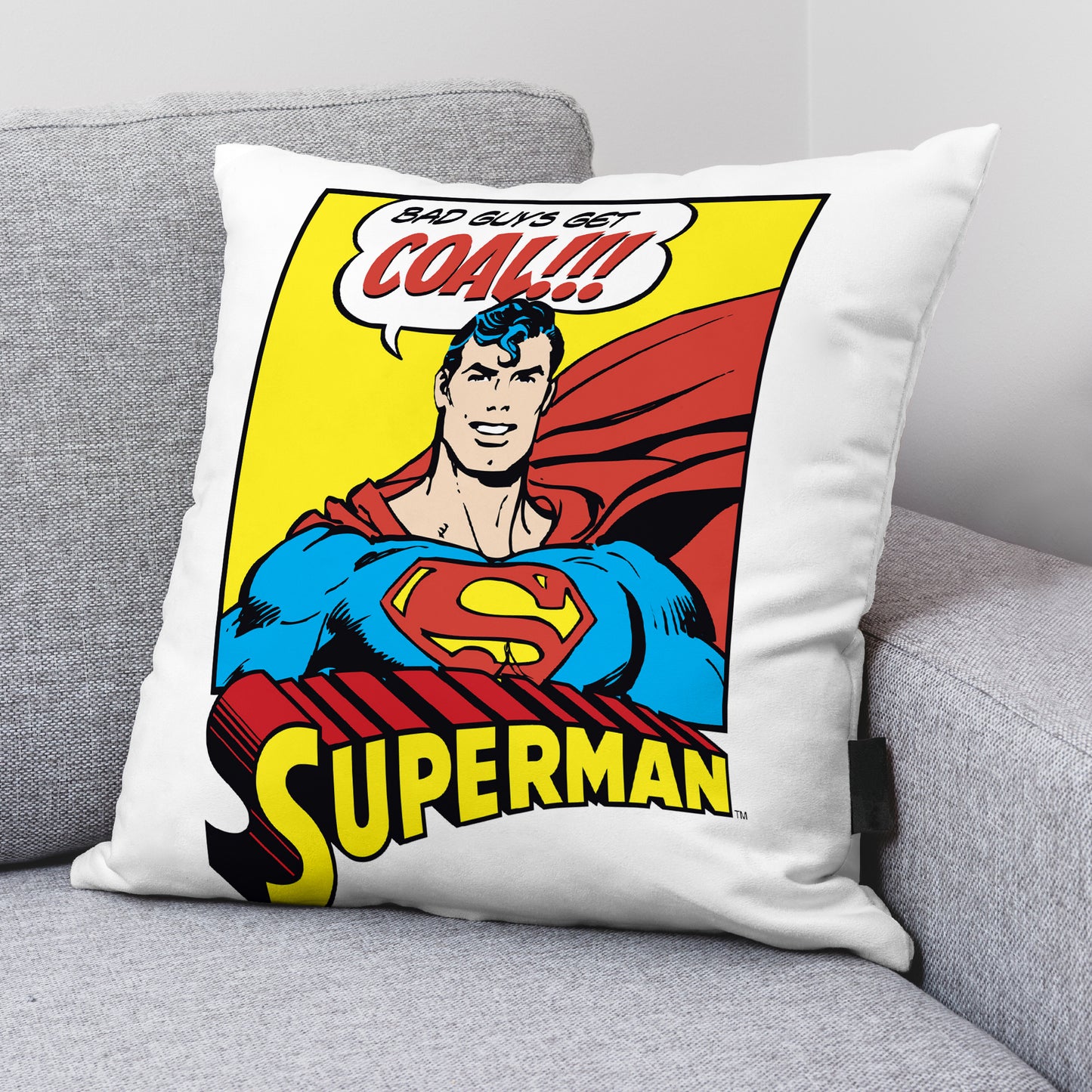 Funda de cojín 100% Algodón 45x45 cm Superman Comic A
