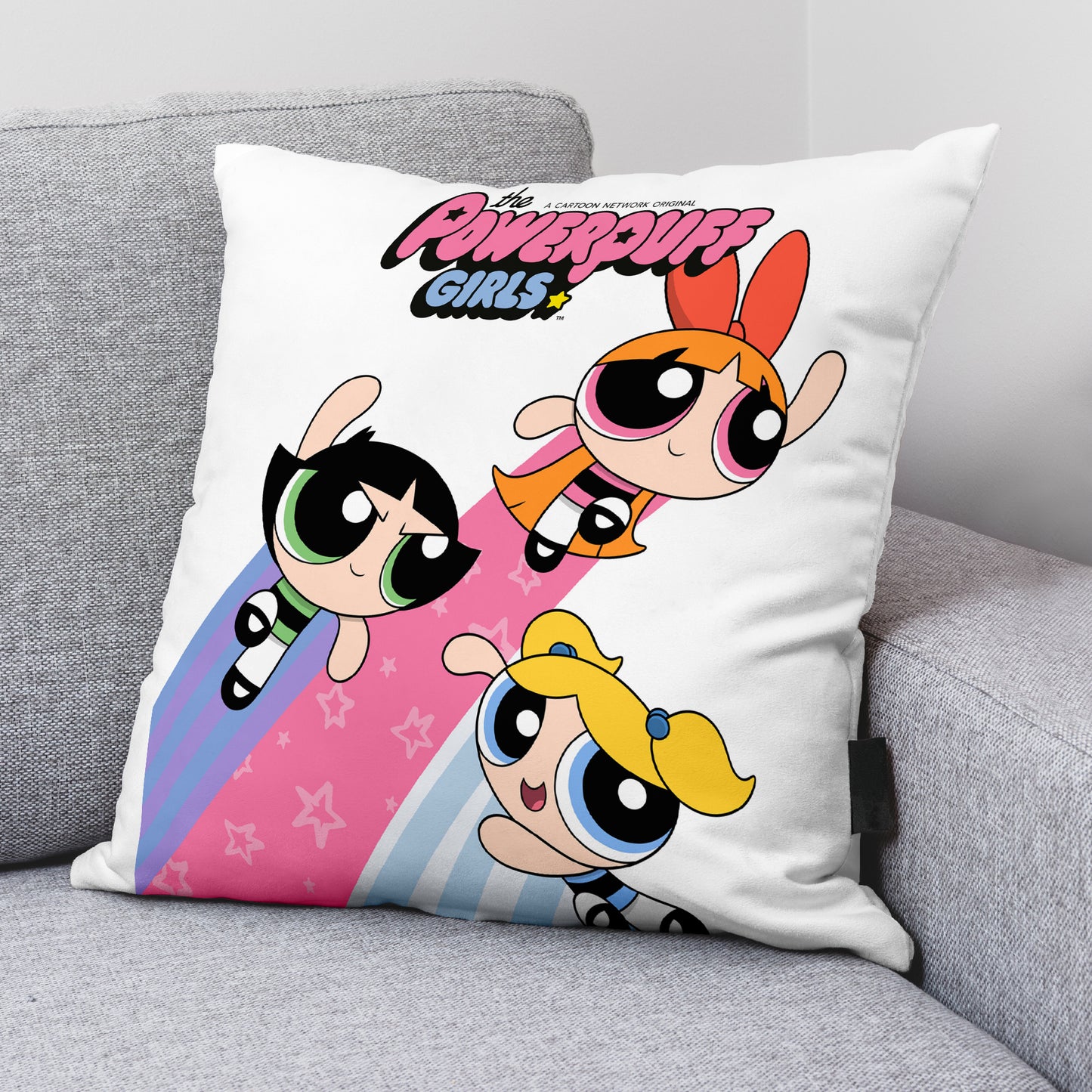 Housse de coussin 100% Coton 45x45 cm Powerpuff A