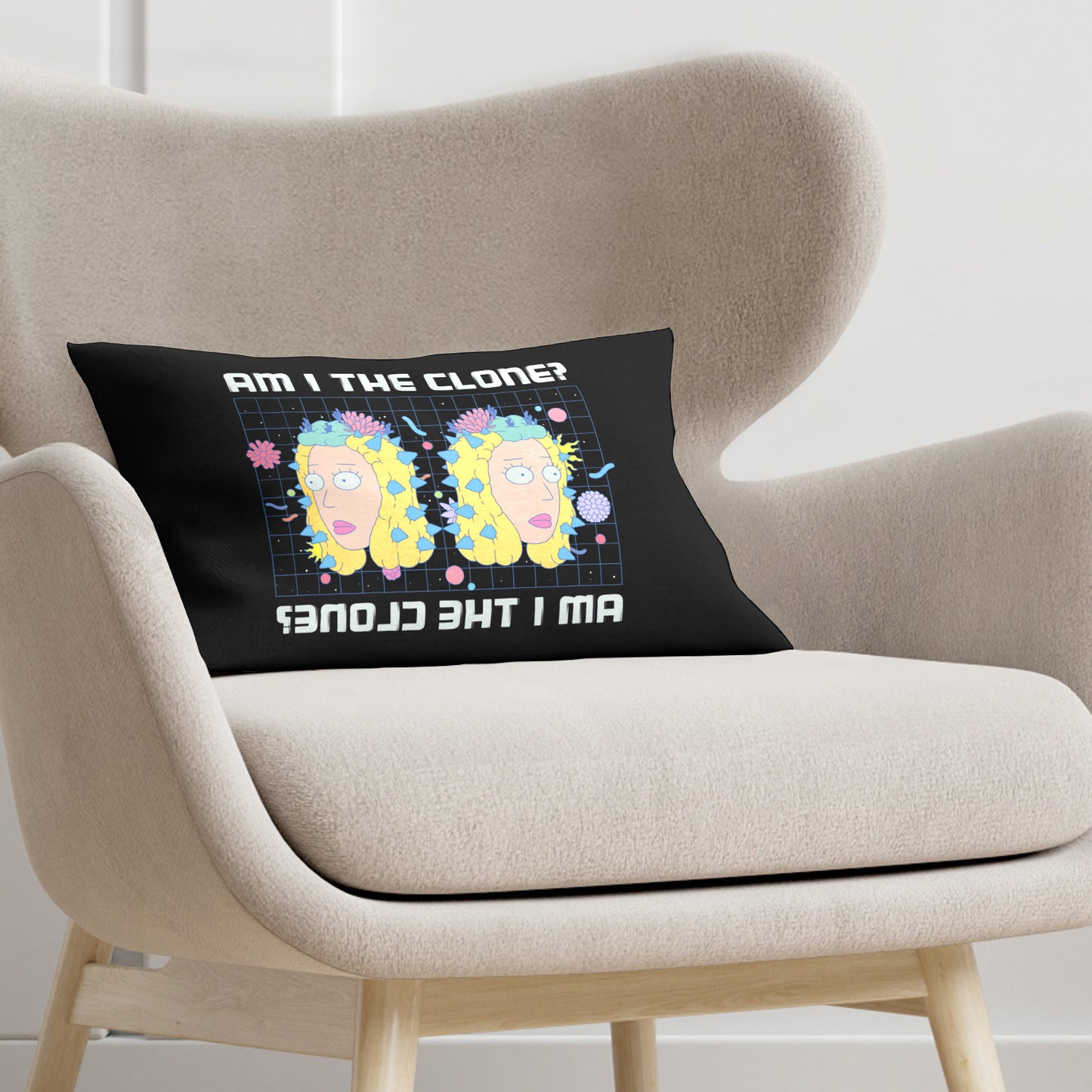 Housse de coussin 100% Coton 30x50 cm Rick et Morty D