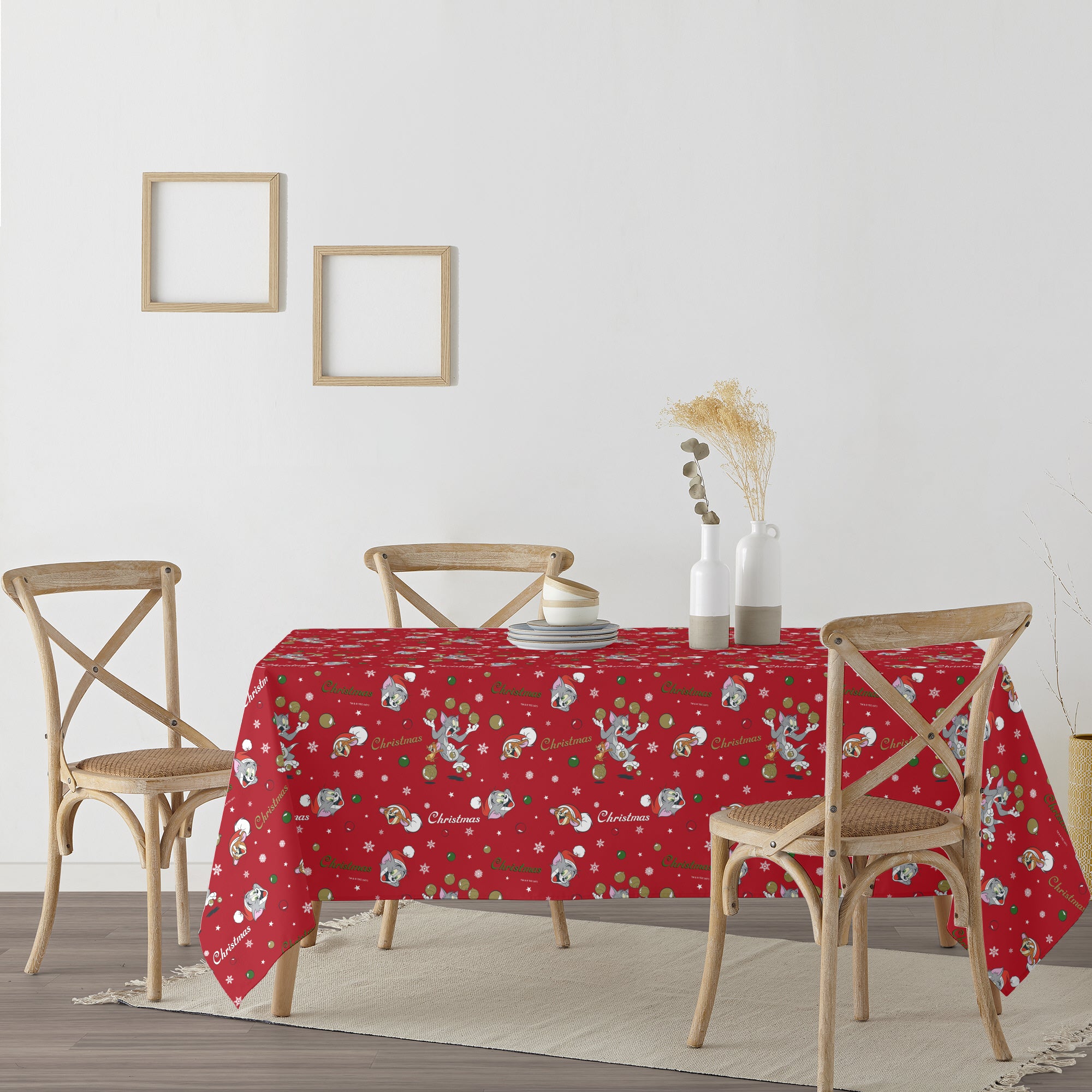Tom&amp;Jerry Christmas stain-resistant tablecloth 1
