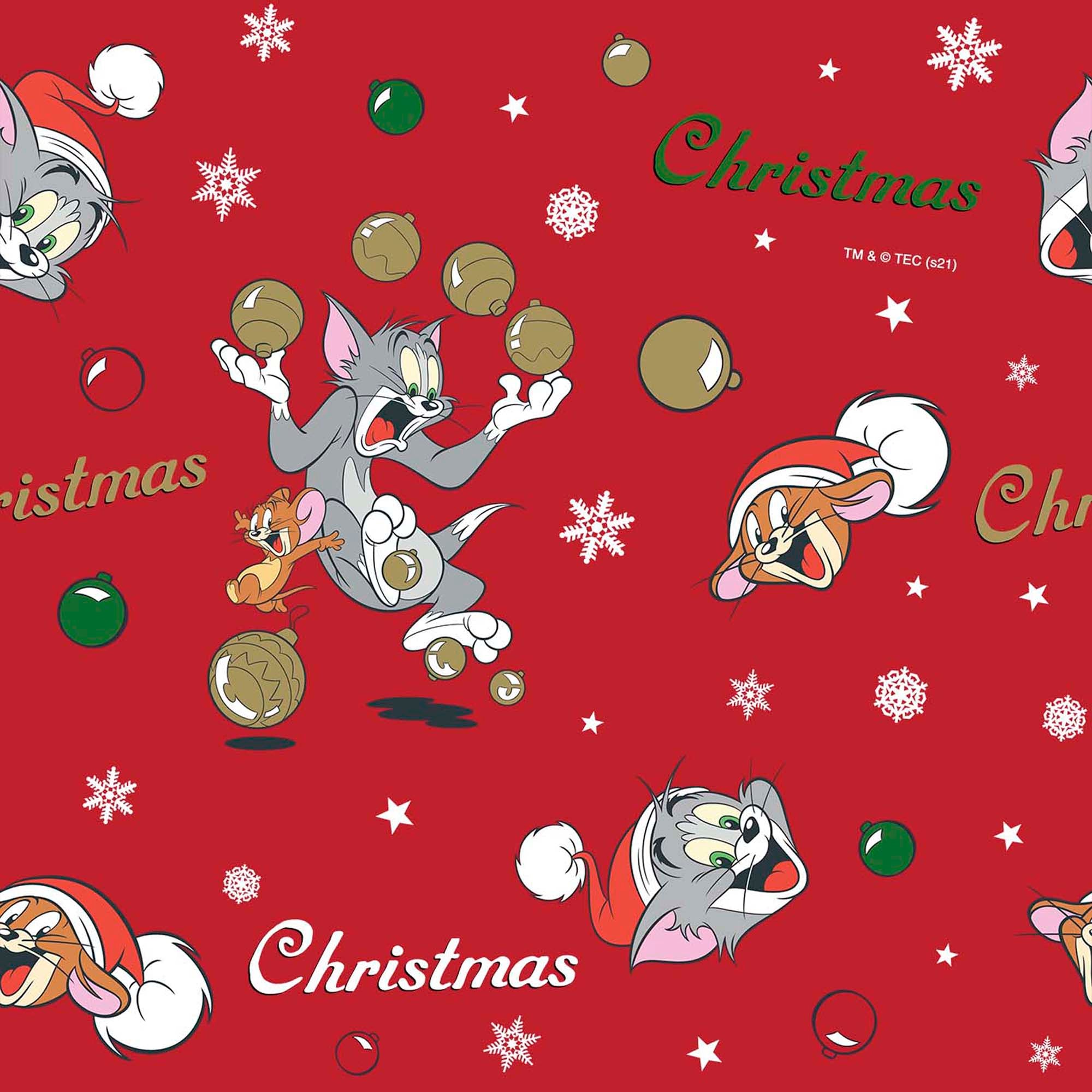 Tom&amp;Jerry Christmas stain-resistant tablecloth 1
