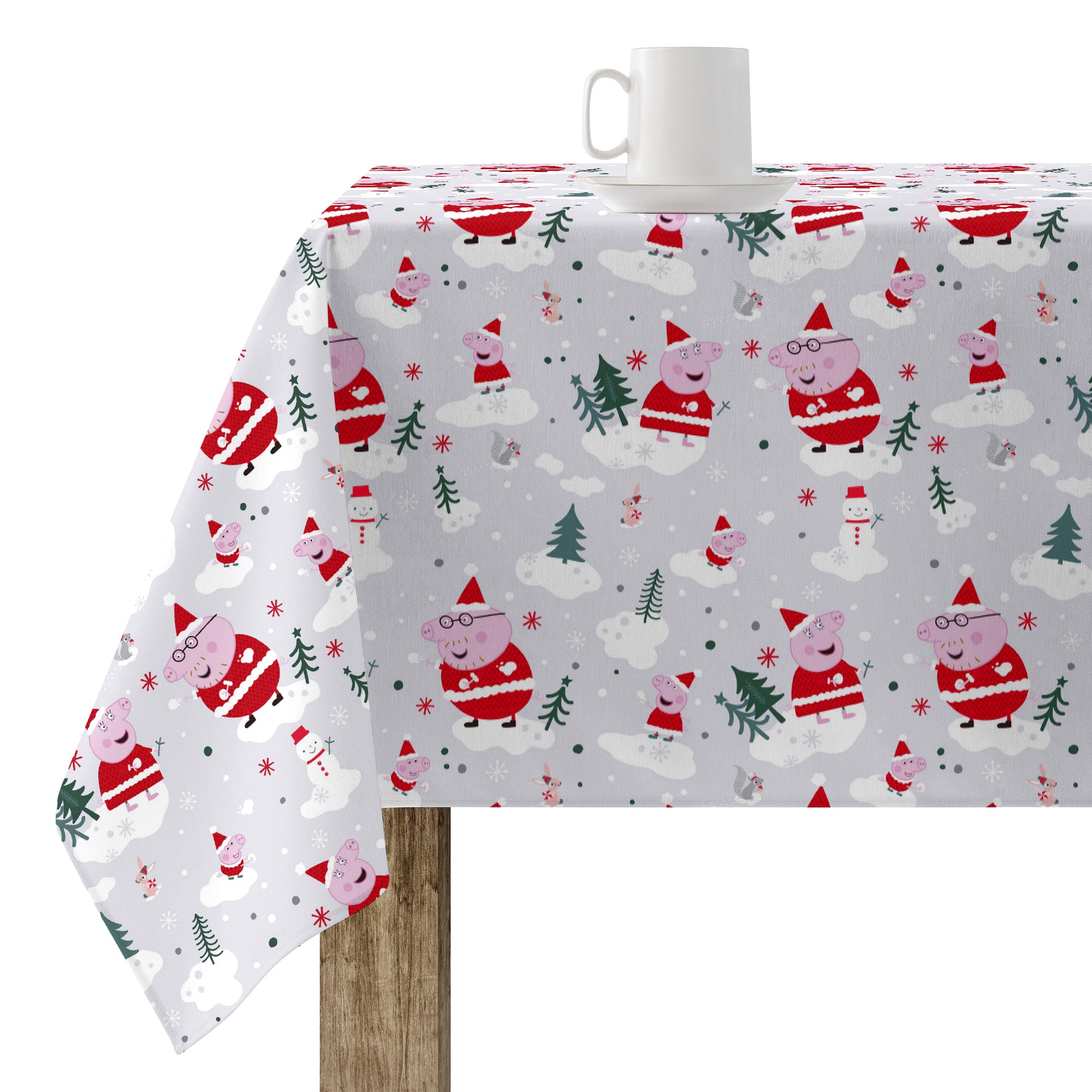 Let It Snow Peppa Pig stain-resistant tablecloth
