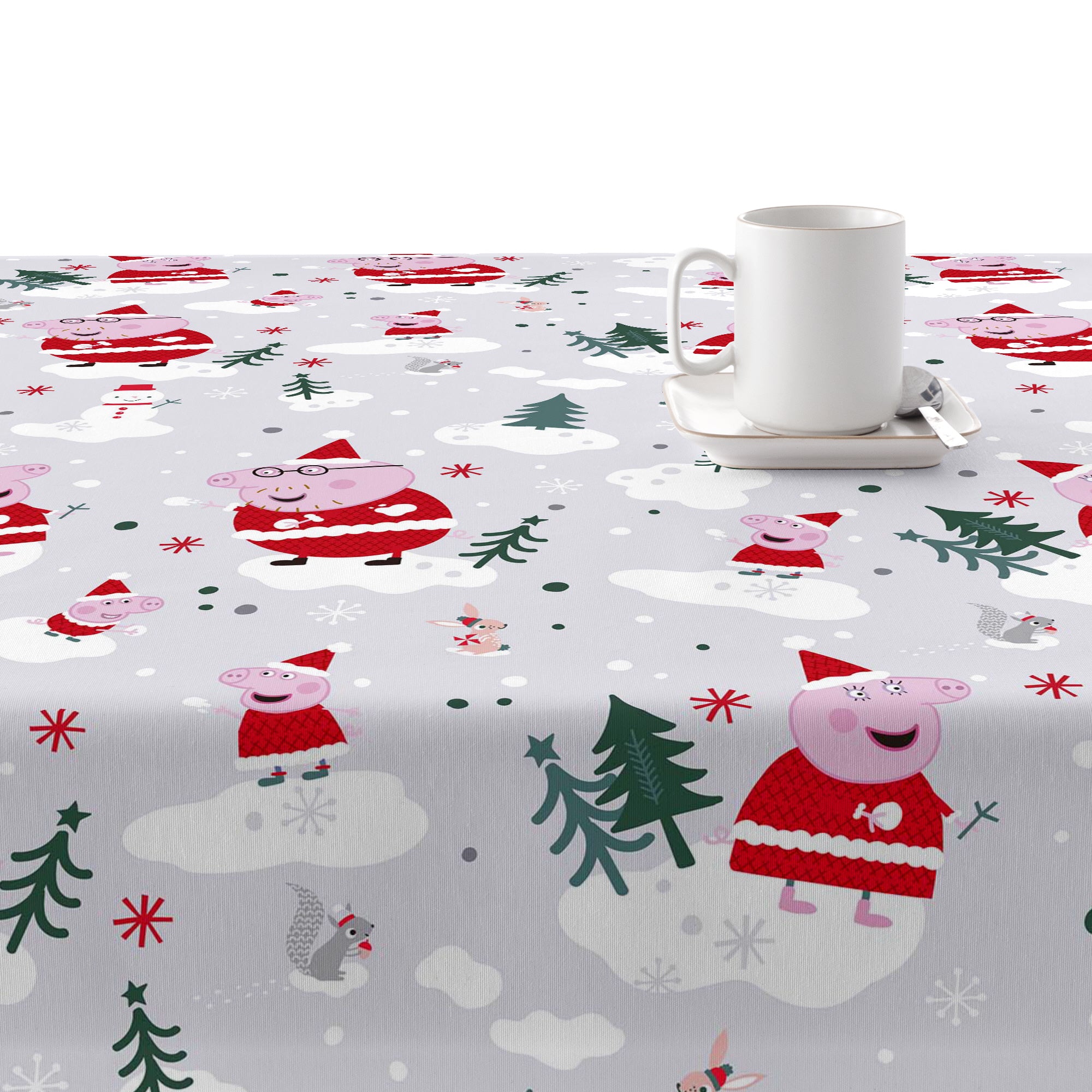 Let It Snow Peppa Pig stain-resistant tablecloth
