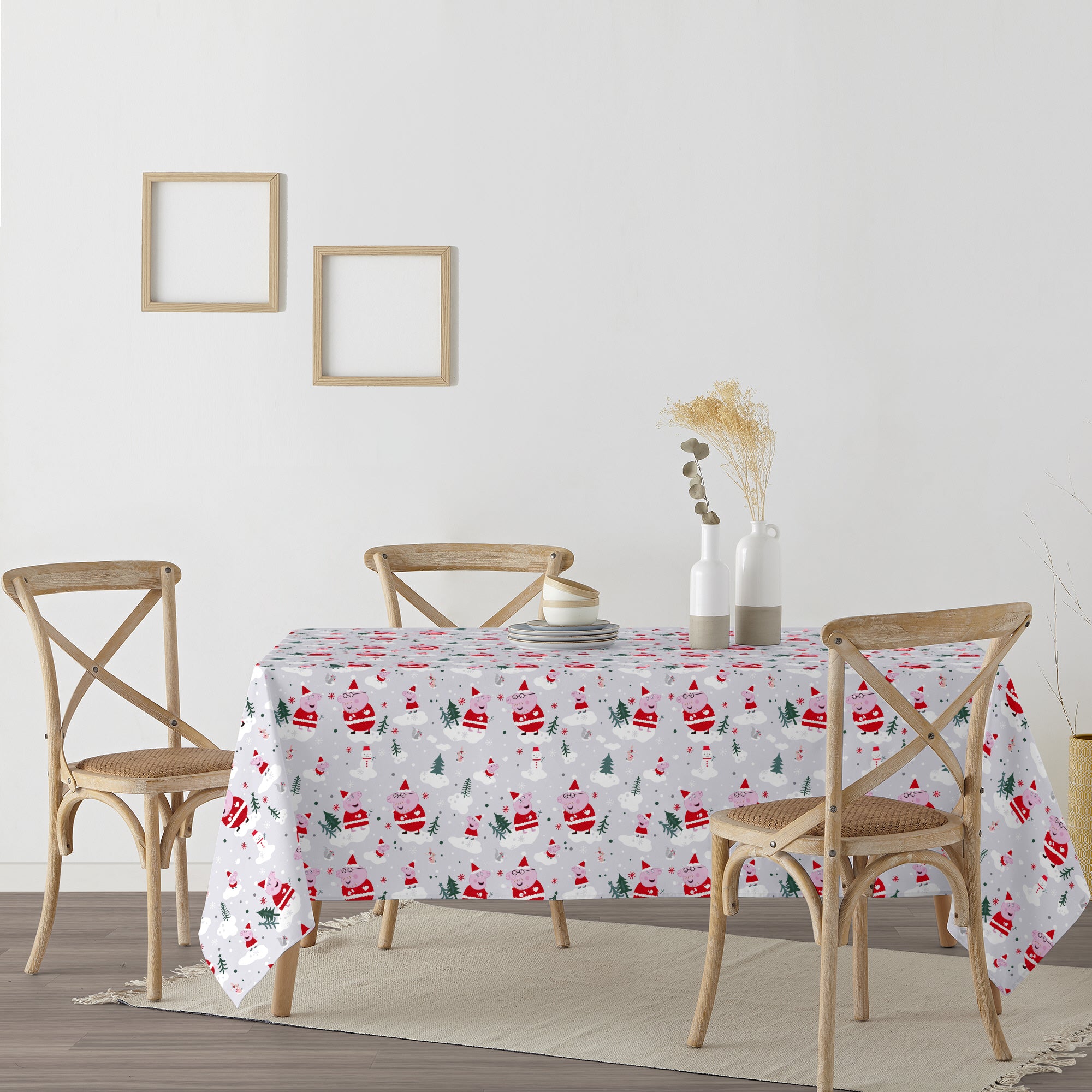 Let It Snow Peppa Pig stain-resistant tablecloth