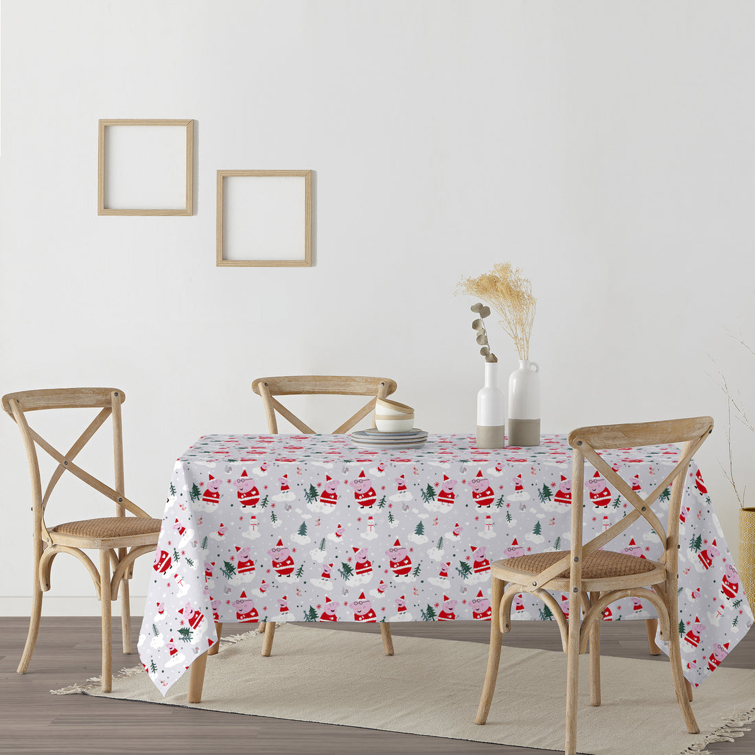 Let It Snow Peppa Pig stain-resistant tablecloth