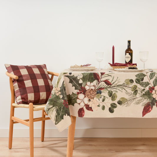 Christmas Mistletoe Stain Resistant Tablecloth