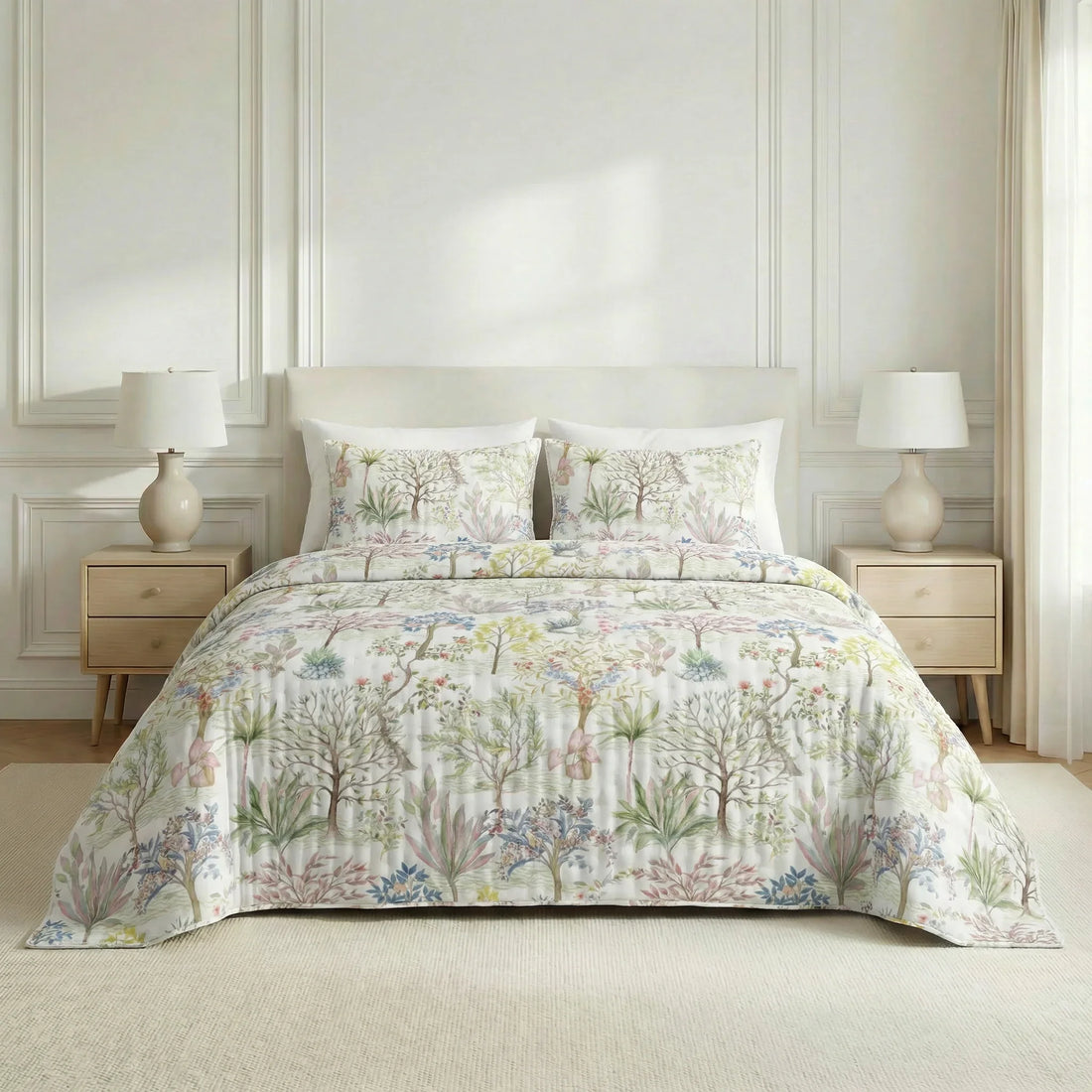 Colcha boutí estampada Alcudia tacto suave