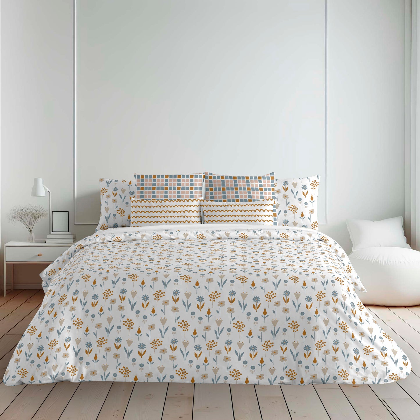 Alkamar 100% cotton duvet cover with buttons