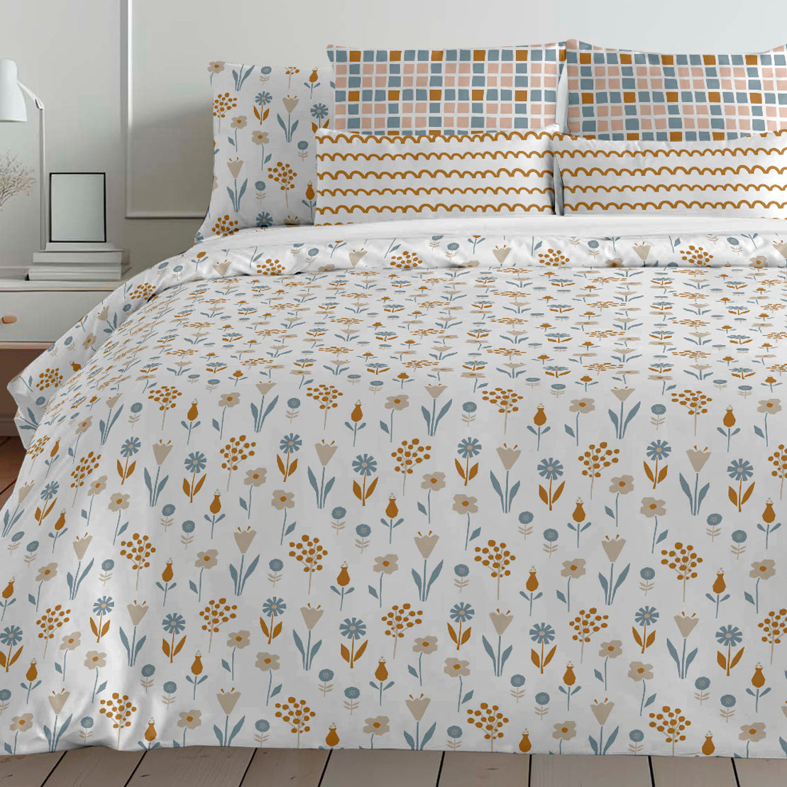 Alkamar 100% cotton duvet cover with buttons