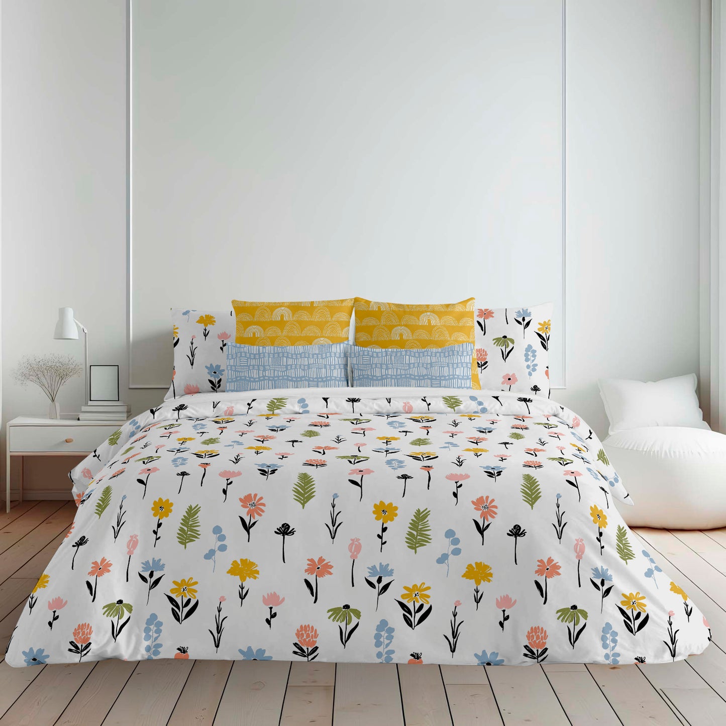 Housse de couette avec boutons 100% coton Arona