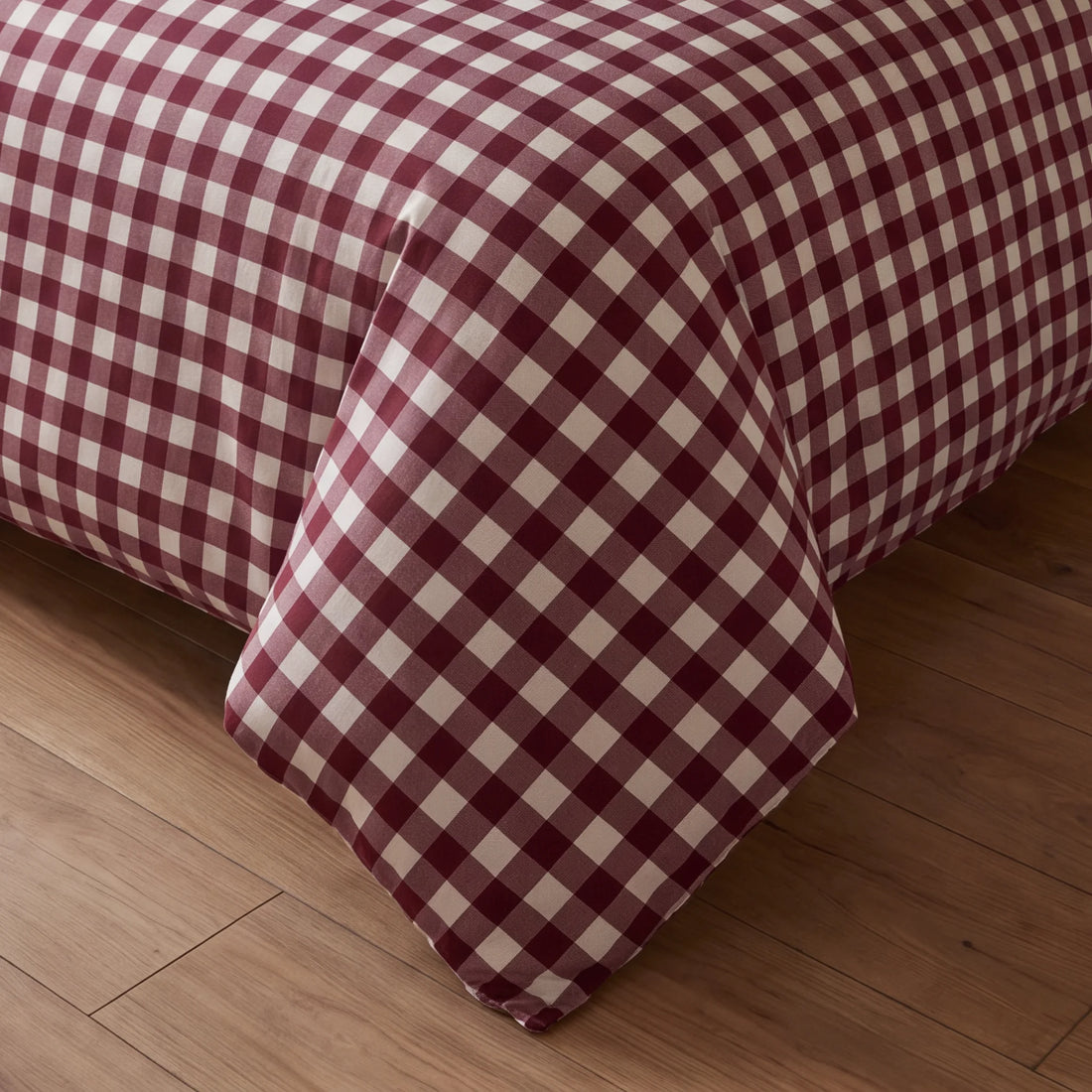 Funda nórdica con clicks Vichy Burdeos 100% algodón