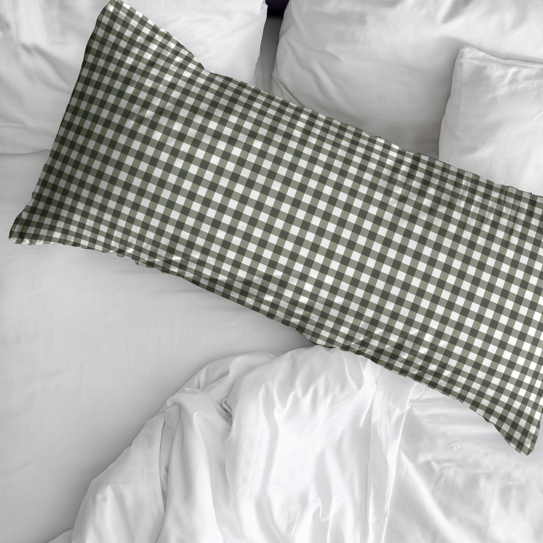 Funda de almohada 100% algodón Xmas Vichy Verde