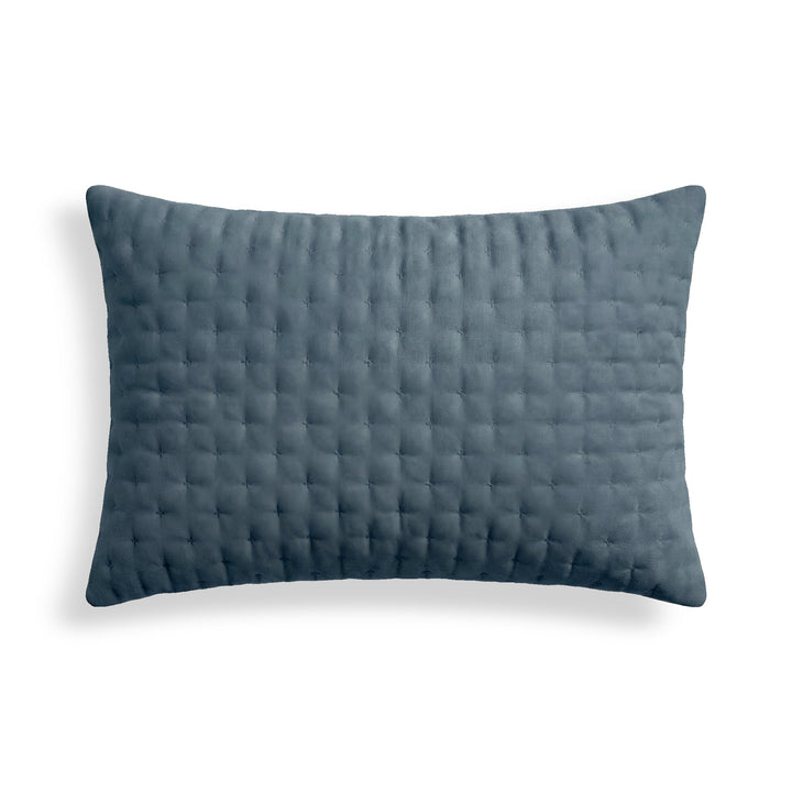 Funda de cojín lisa acolchada Azul Ceniza 30x50 cm