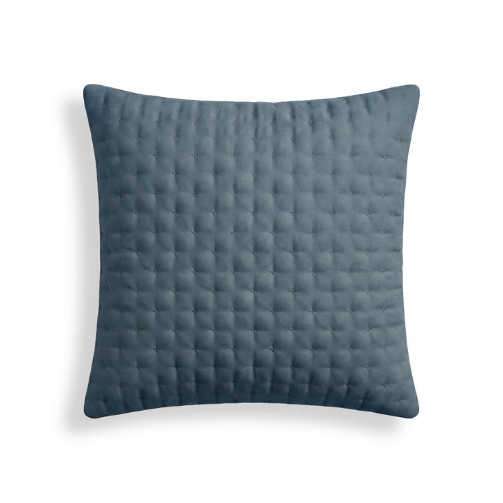Funda de almohada lisa acolchada Azul Ceniza 65x65 cm