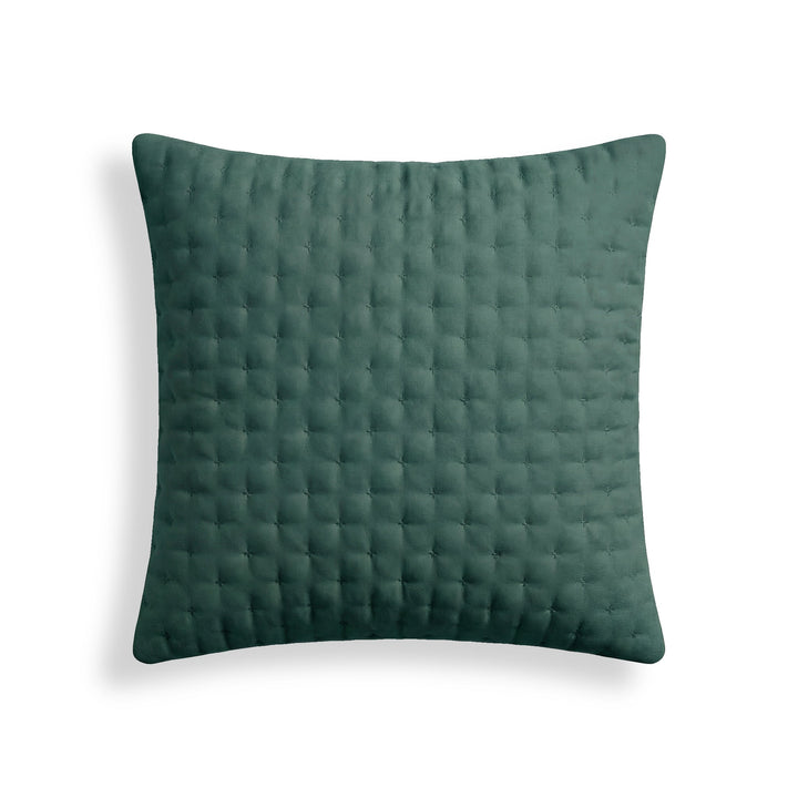 Funda de almohada lisa acolchada Azul Esmeralda 65x65 cm