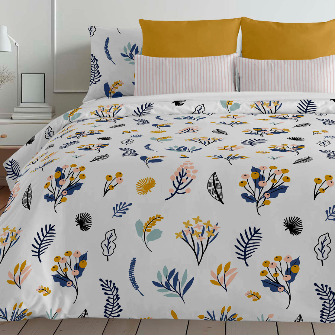 Duvet cover with buttons 100% Bari cotton