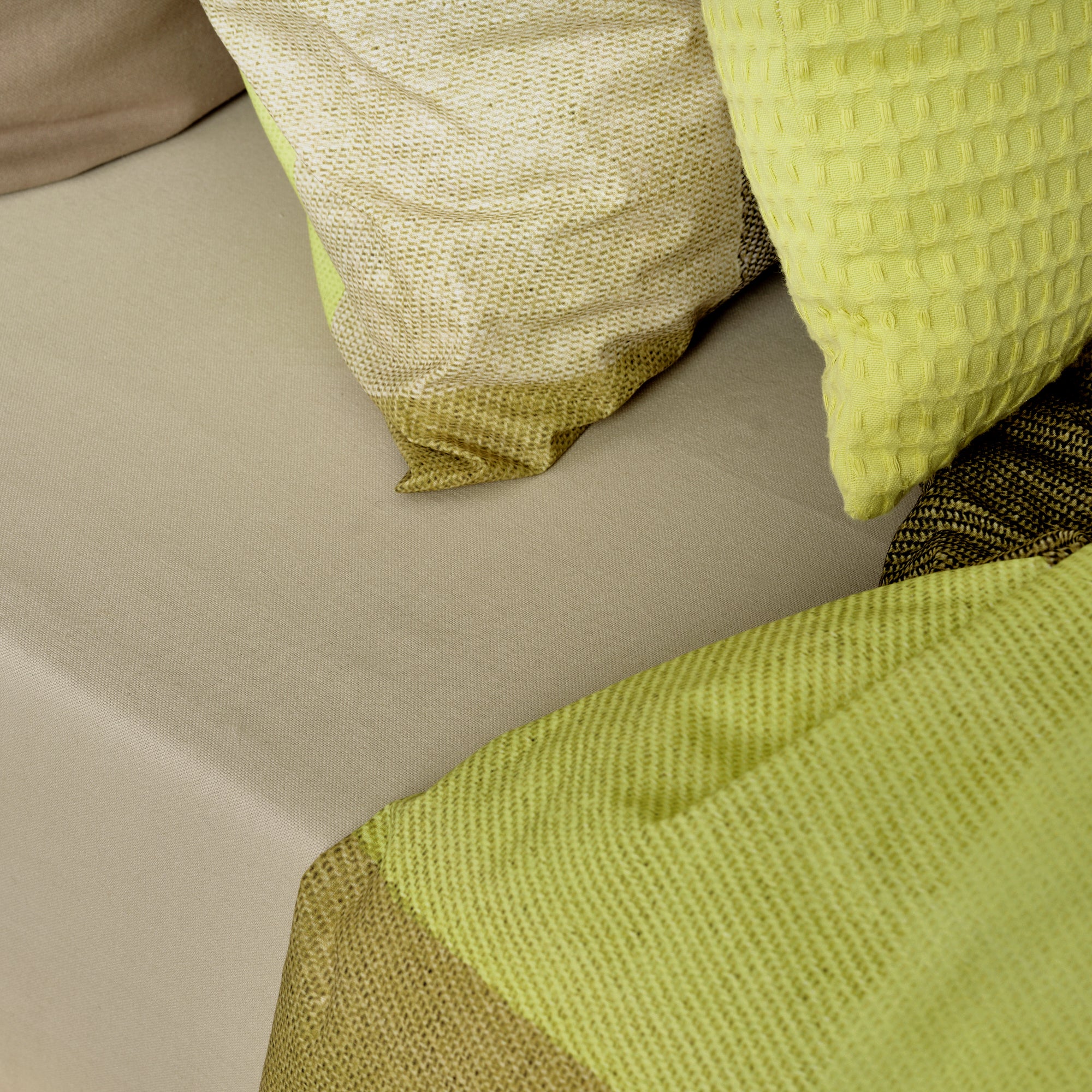 Beige plain fitted sheet 100% cotton