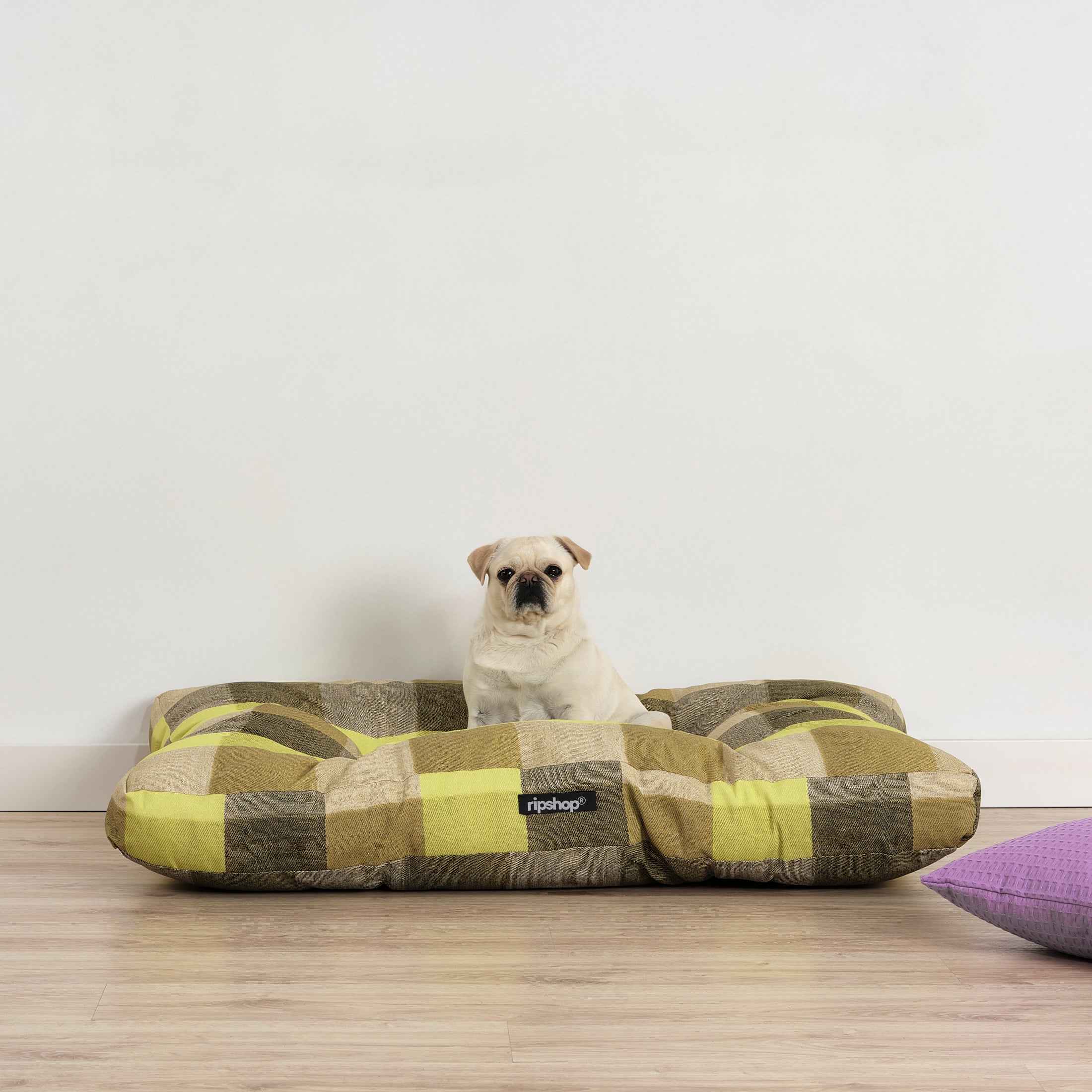 100% Cotton Stain-Resistant Pet Bed Bath Green